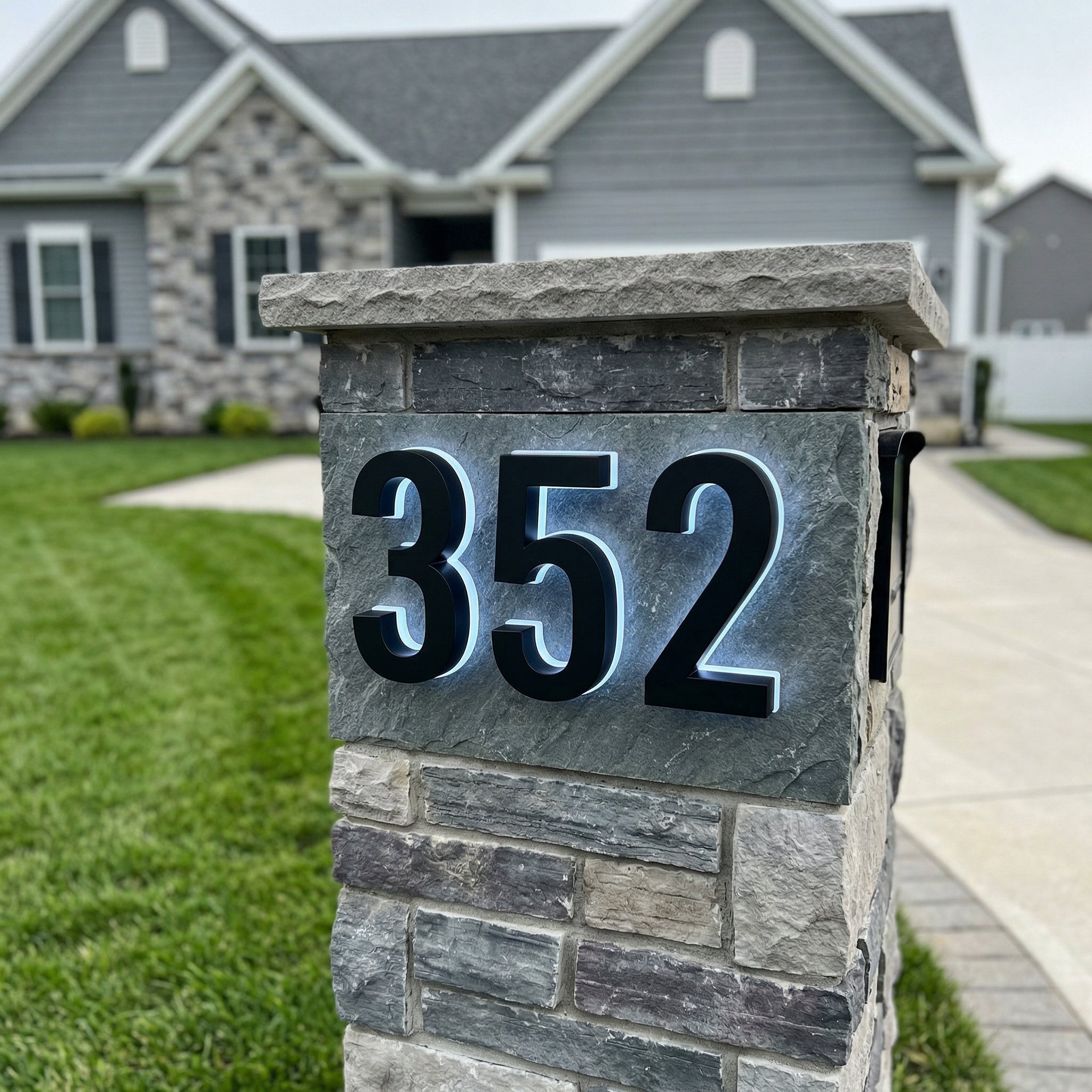 Modern Stainless Steel Illuminated House Numbers shop Backlit Address Signs