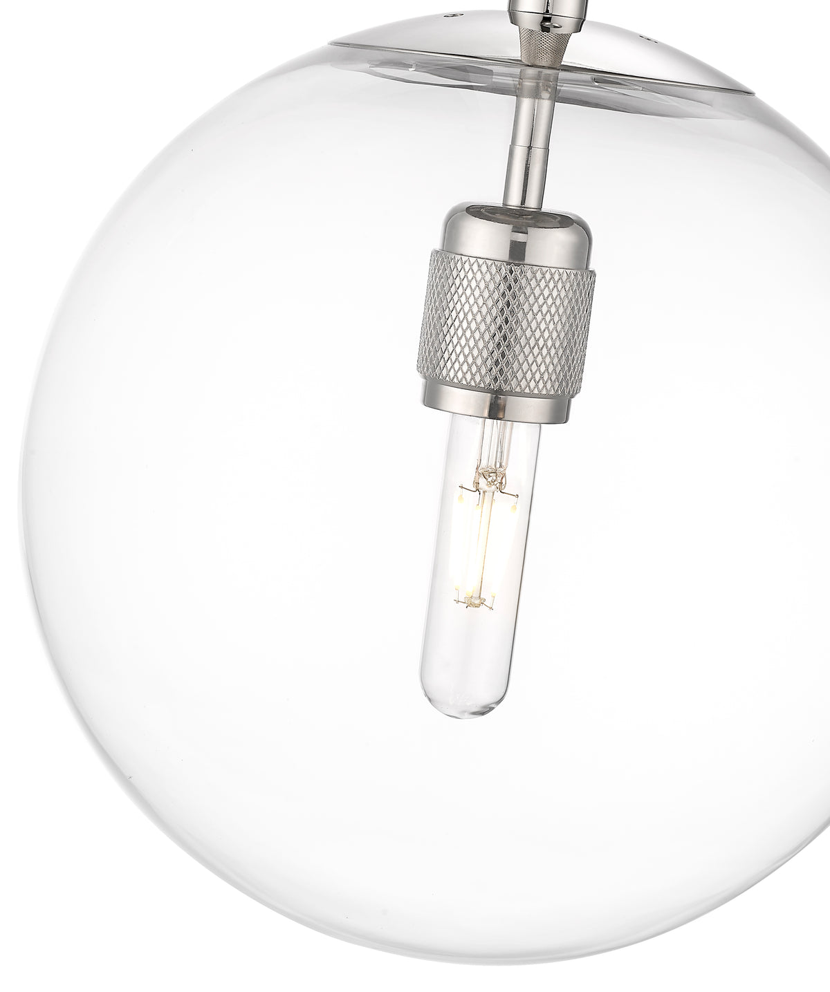 12-inch Kairo Polished Nickel 1-Light Clear Glass Pendant Light