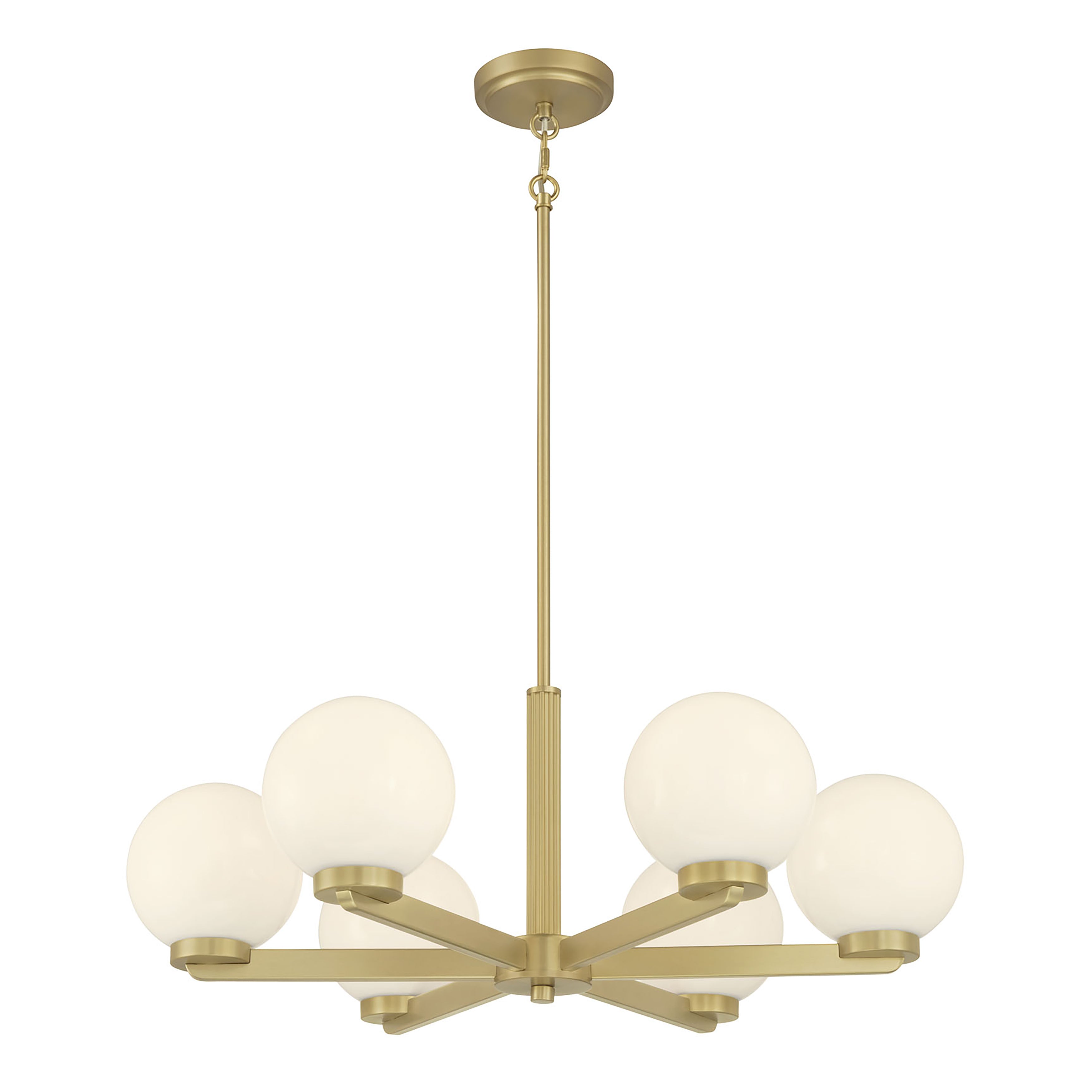 10.5'' Ardeva Vintage Brass 6 Light Chandelier