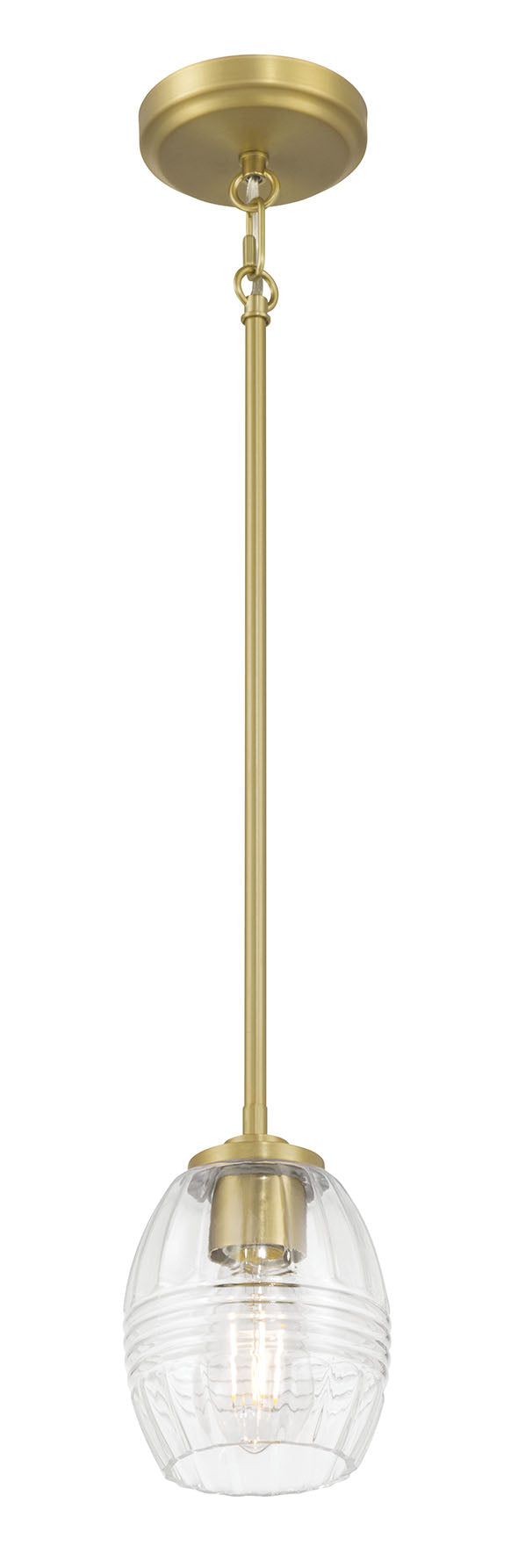 7.5'' Miravelle Vintage Brass 1 Light Mini Pendant