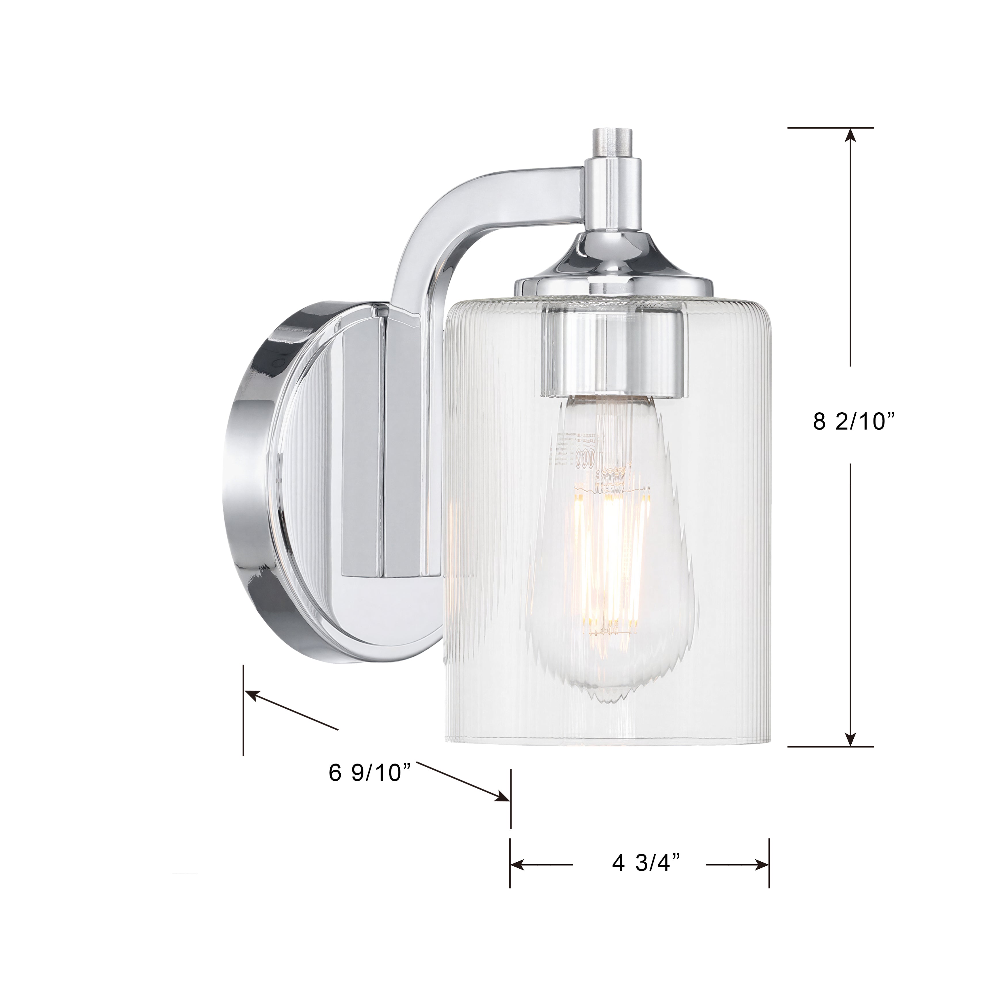 5'' Ryehouse Chrome 1 Light Wall Sconce