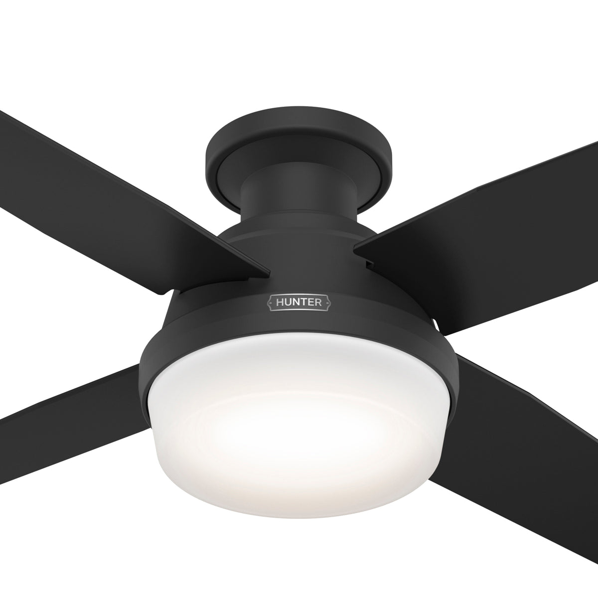 44 inch Dempsey Matte Black Low Profile Ceiling Fan with LED Light Kit and Handheld Remote
