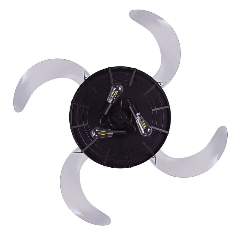 Montclair 48 Inch 3 Light Black Fan with Retractable Blades