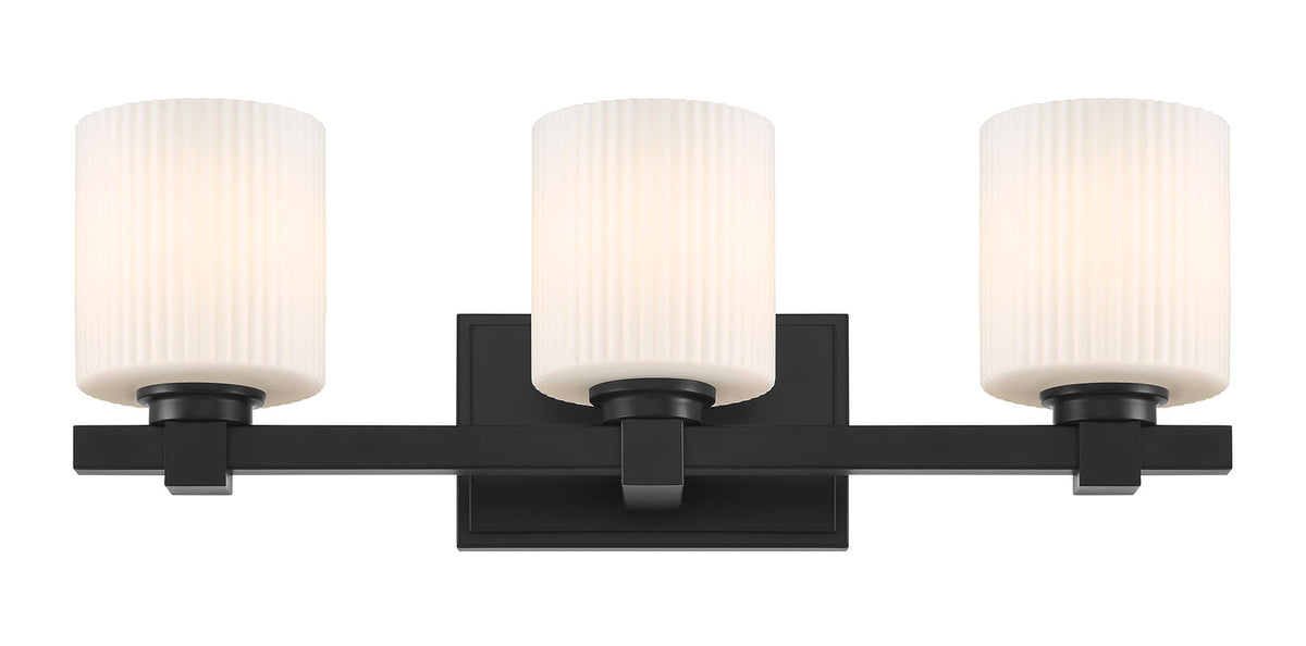 22'' Abelson Matte Black 3 Light Bath Vanity