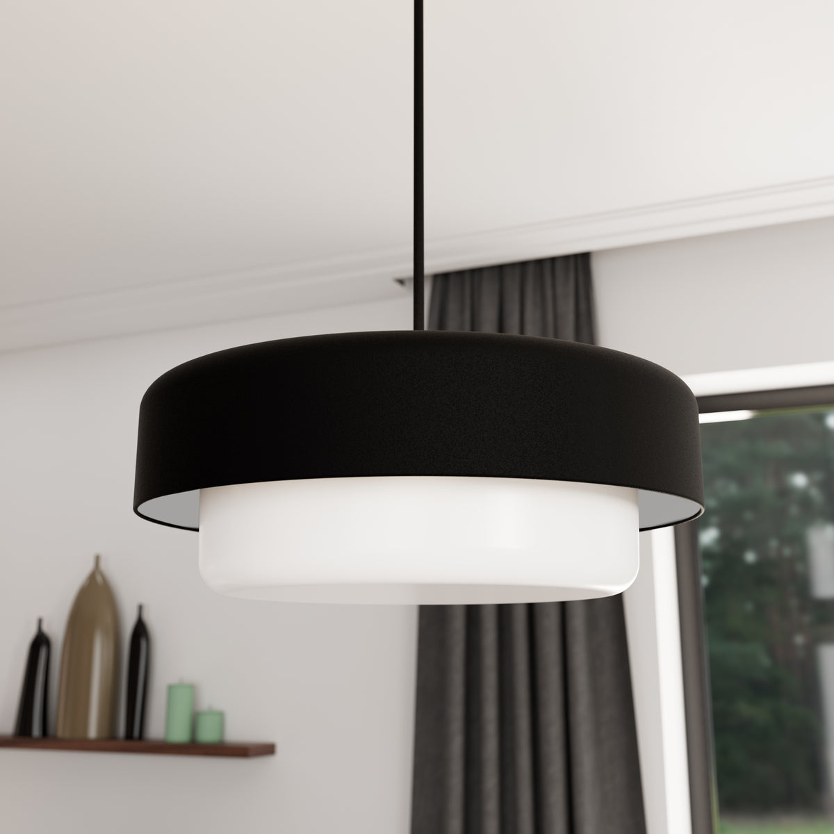 Hartland 13.75-inch 3-light Noble Bronze Round Pendant Cluster with Seeded Glass
