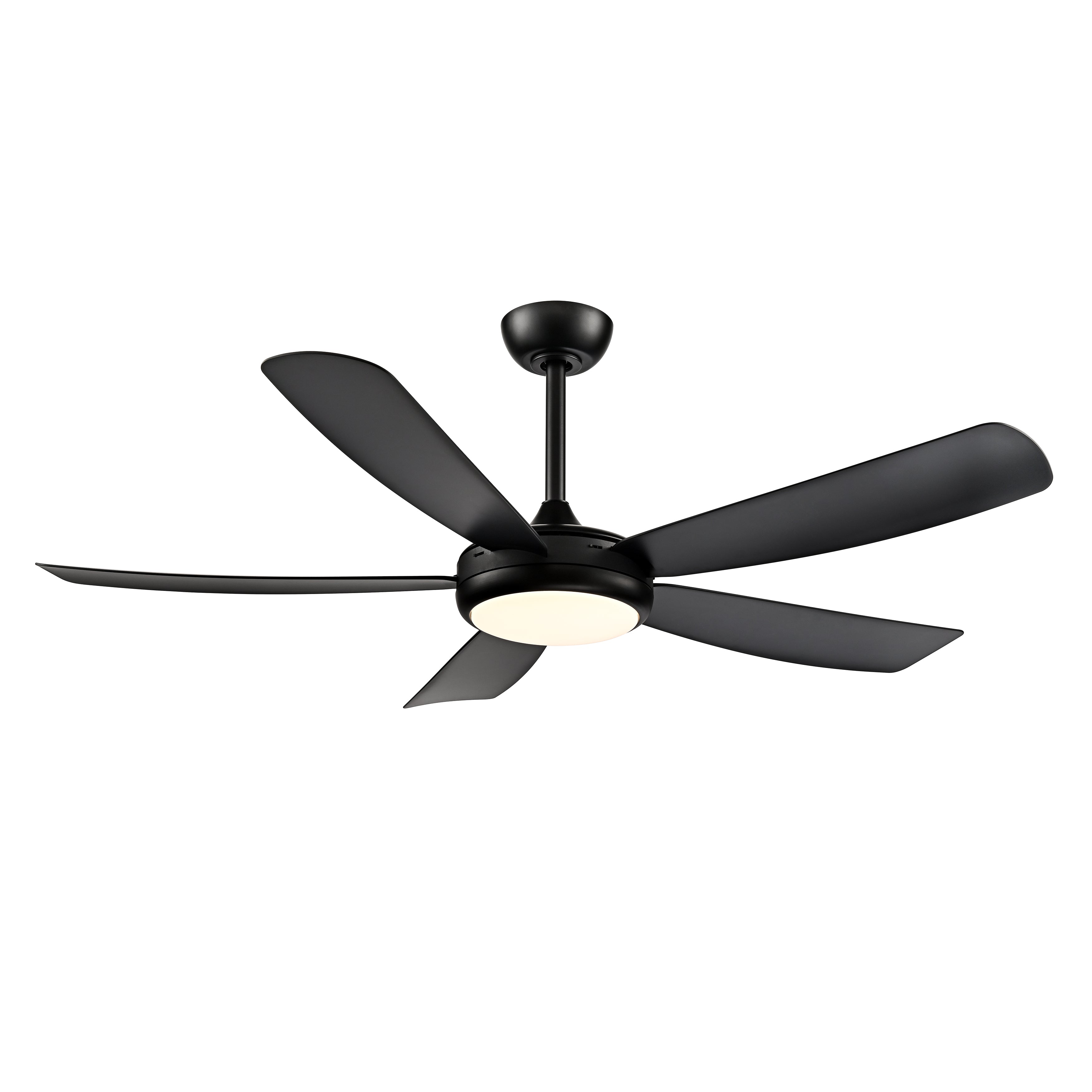 Airstra 52'' 5 Blades Matte Black Led indoor & Outdoor DC Ceiling Fan With Wall Control