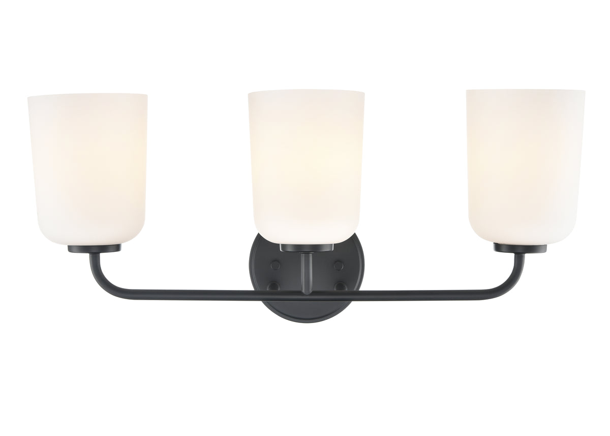22'' Laphia Matte Black 3 Light Bath Vanity