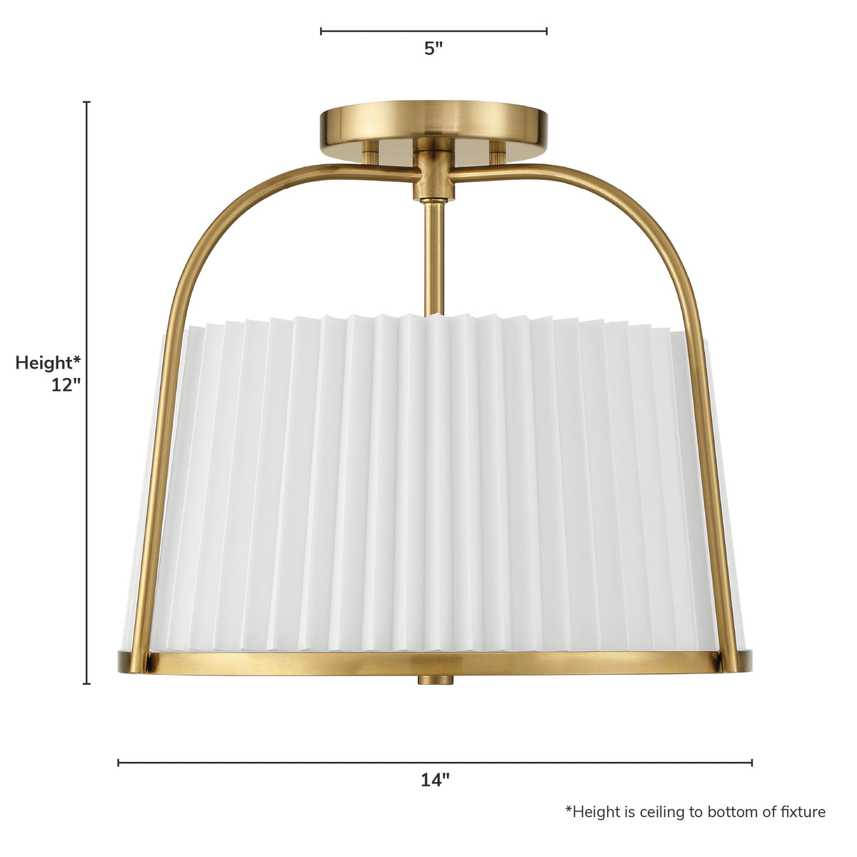Atmore 15-inch 2-light Alturas Gold Flush Mount Ceiling Light with White Linen Metal Shade