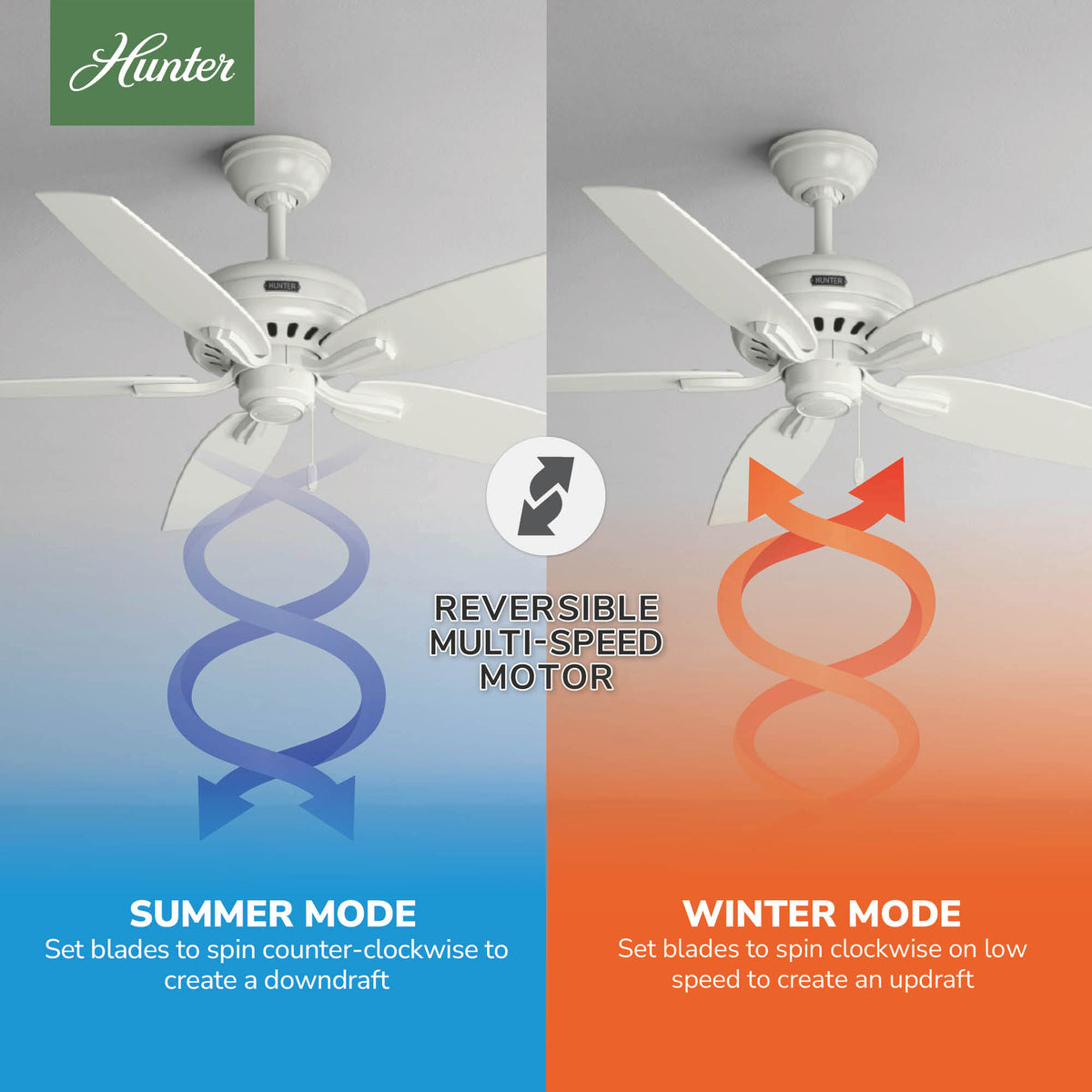 52 inch Newsome Fresh White Ceiling Fan and Pull Chain