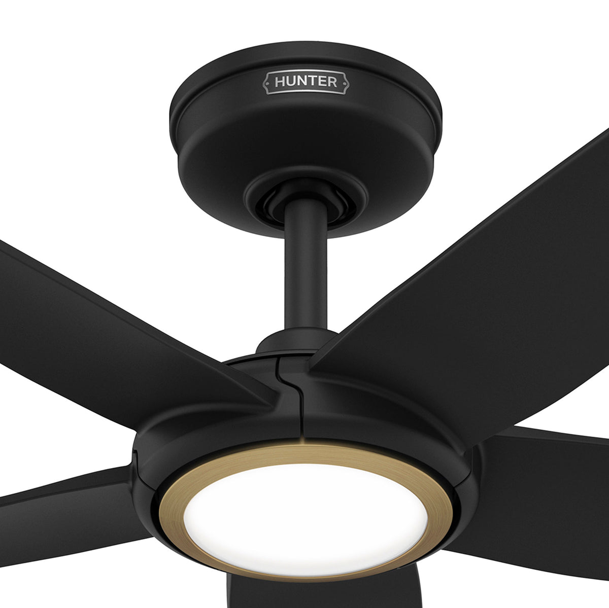 44 inch Zentech Wi-Fi ENERGY STAR® Matte Black Damp Rated Ceiling Fan with LED Light Kit and Handheld