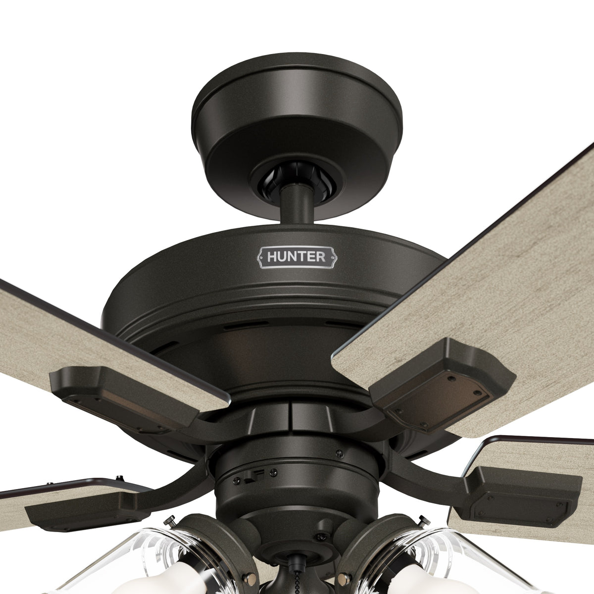 52 inch Crestfield HunterExpress Noble Bronze Ceiling Fan with LED Light Kit and Pull Chain