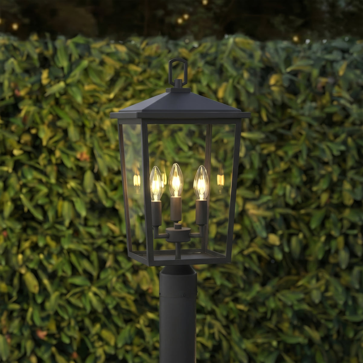 23'' Fetterton Powder Coated Black 3 Light Post Lantern
