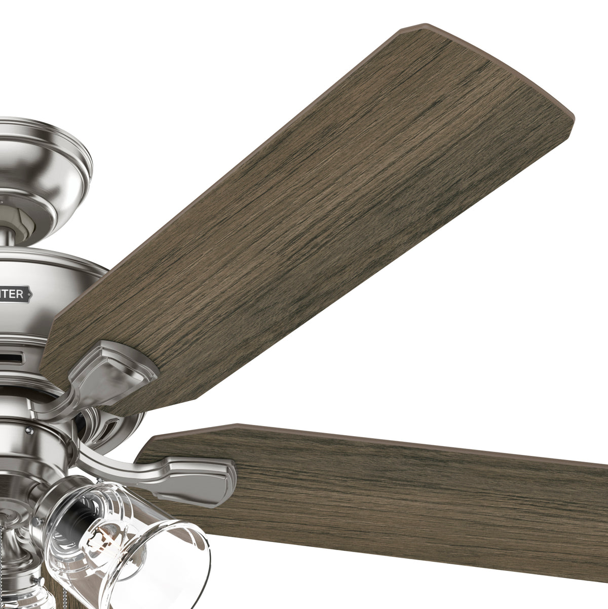 52 inch Rosner Brushed Nickel Ceiling Fan with LED Light Kit and Pull Chain