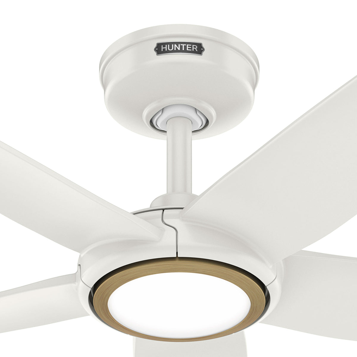 52 inch Zentech Wi-Fi ENERGY STAR® Fresh White Damp Rated Ceiling Fan with LED Light Kit and Handheld Remote