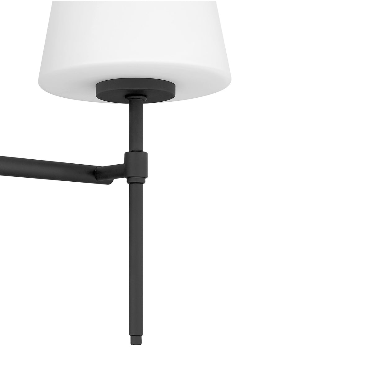 Camelia Stem 24-inch 3-light Matte Black and Cased White Glass Vanity Light with Cased White Glass