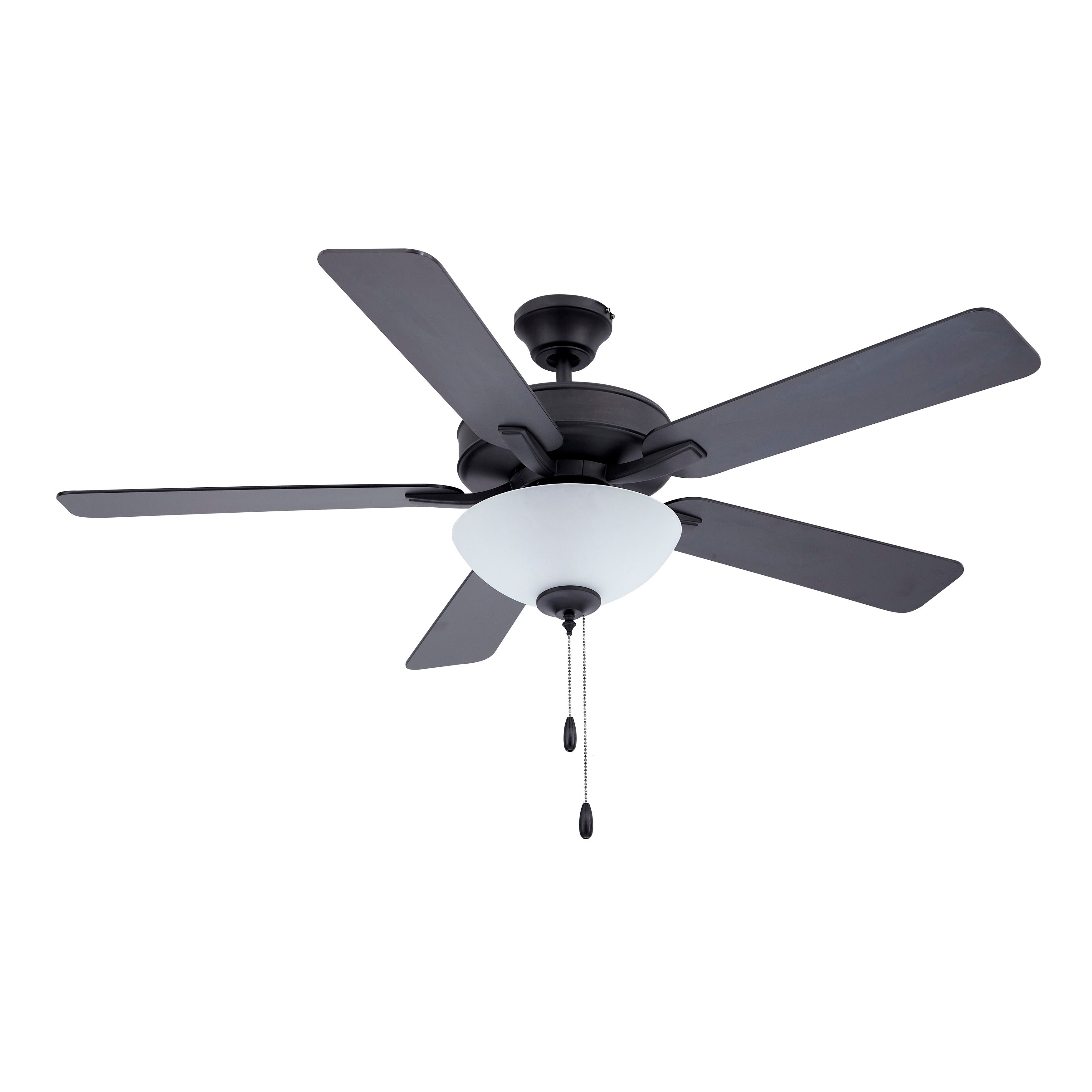 52 Inch Kintrel AC Matte Black Indoor Ceiling Fan 5-Blade 2 Lights Reversible