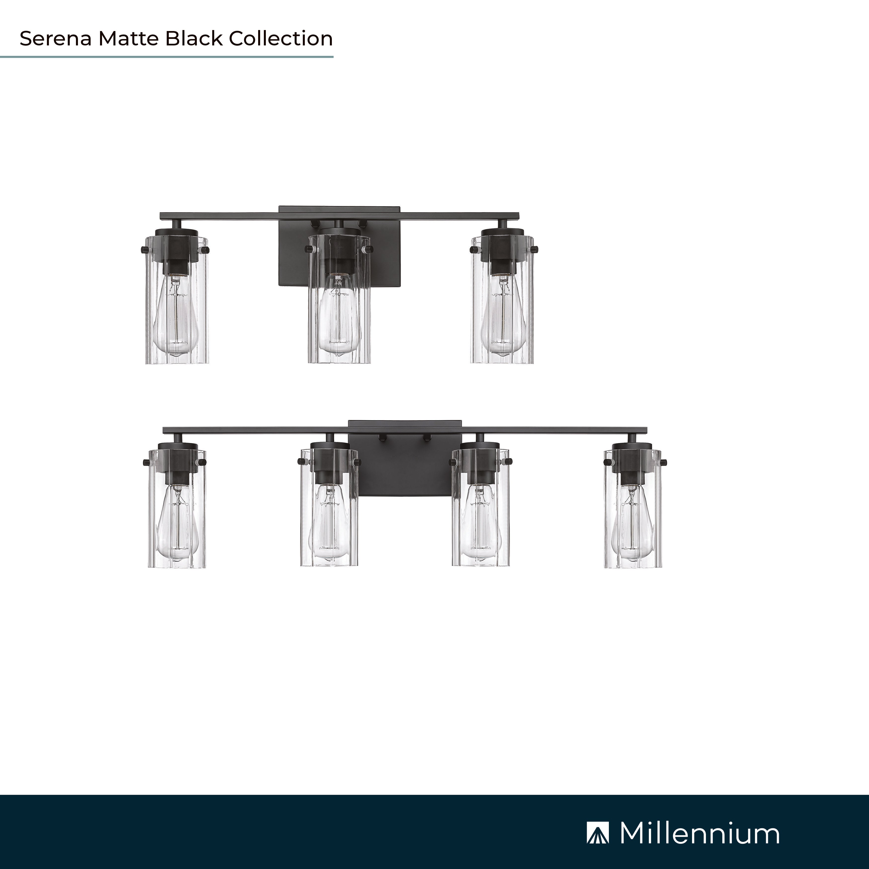 30.5'' Serena Matte Black 4 Light Bath Vanity
