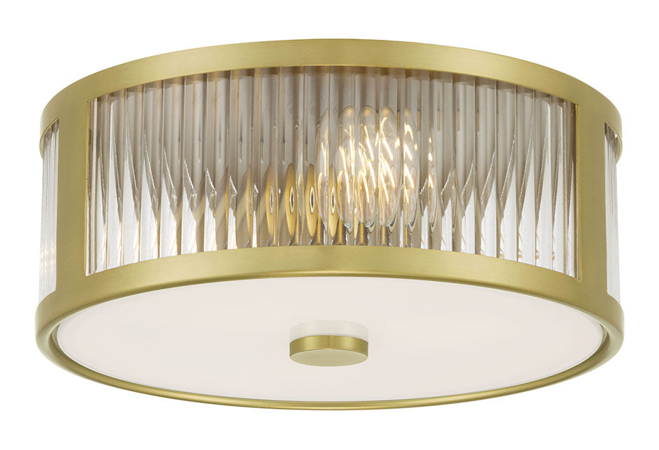5.5'' Ardezia Vintage Brass 3 Light Flush Mount