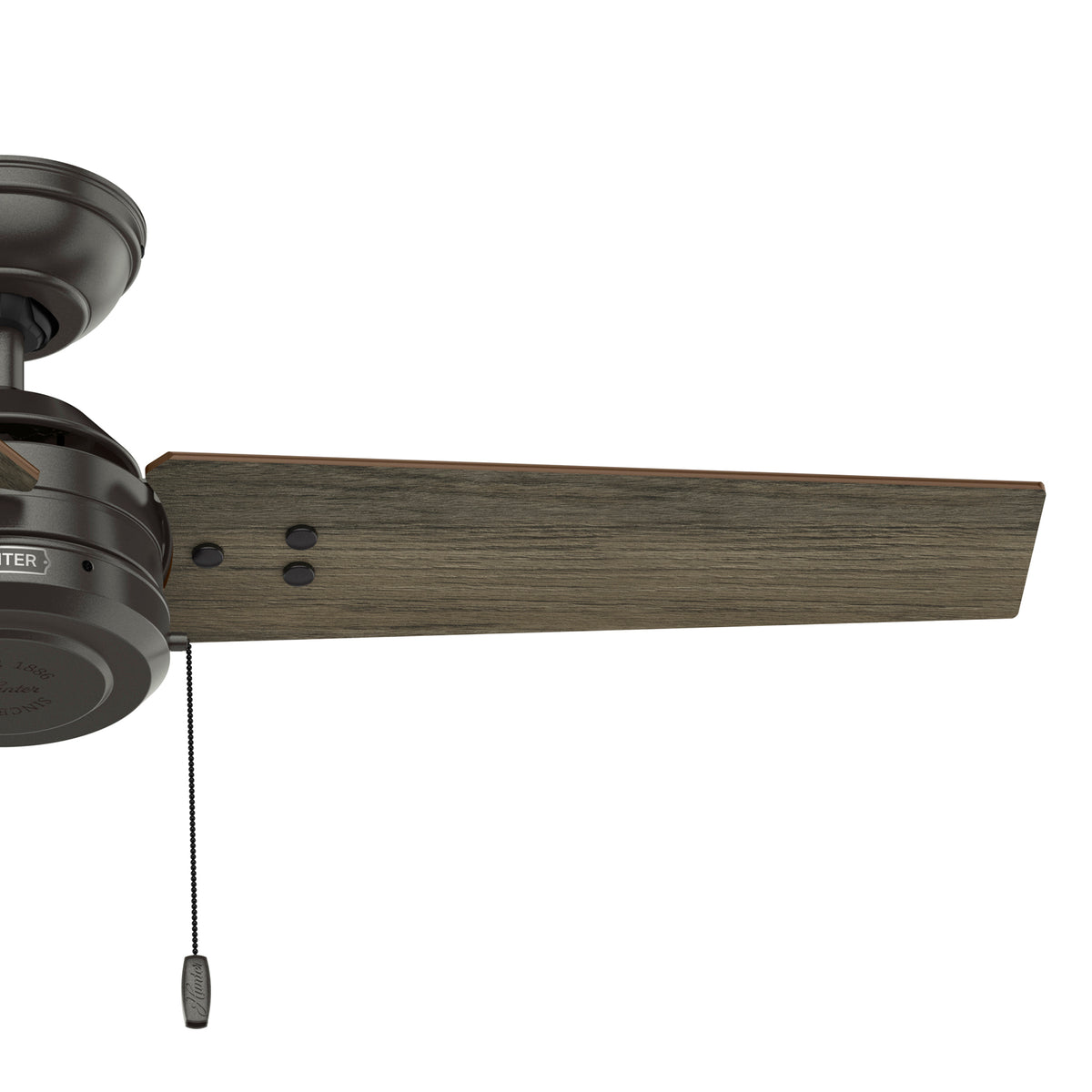 44 inch Cassius Noble Bronze Damp Rated Ceiling Fan and Pull Chain