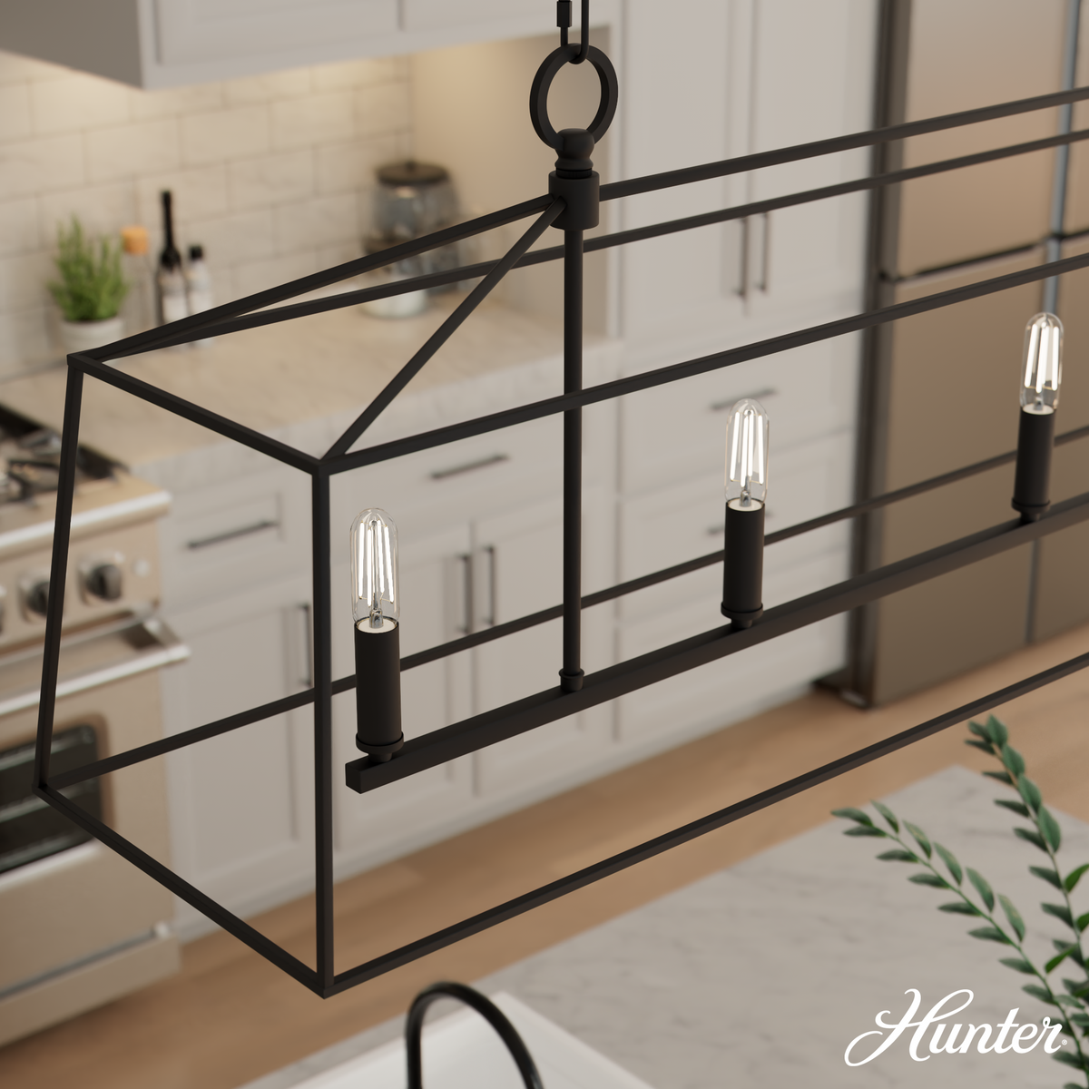 Fair Oaks 40-inch 4-light Matte Black Linear Chandelier