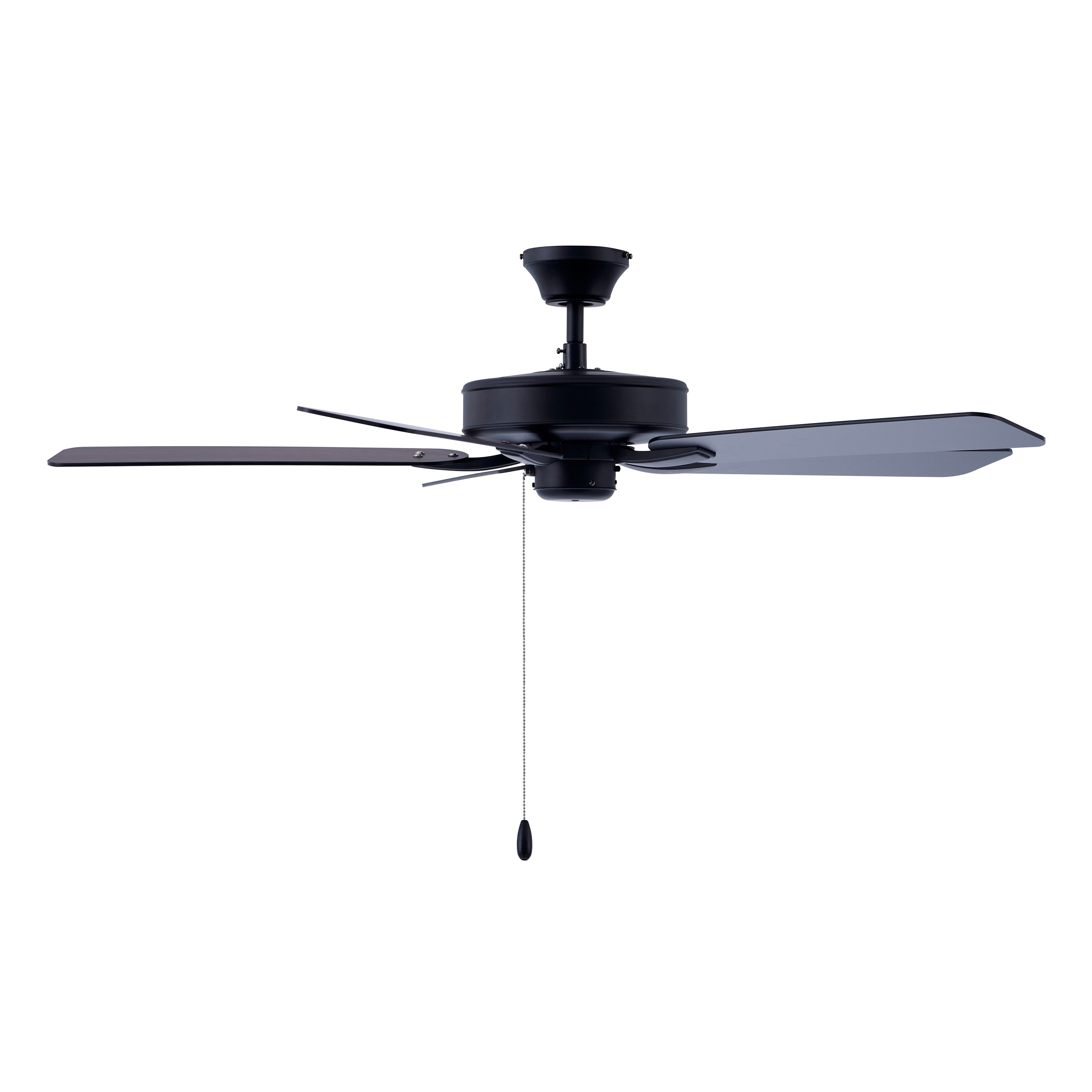 52 Inch Coltstaff AC Matte Black Indoor Ceiling Fan 5-Blade Reversible