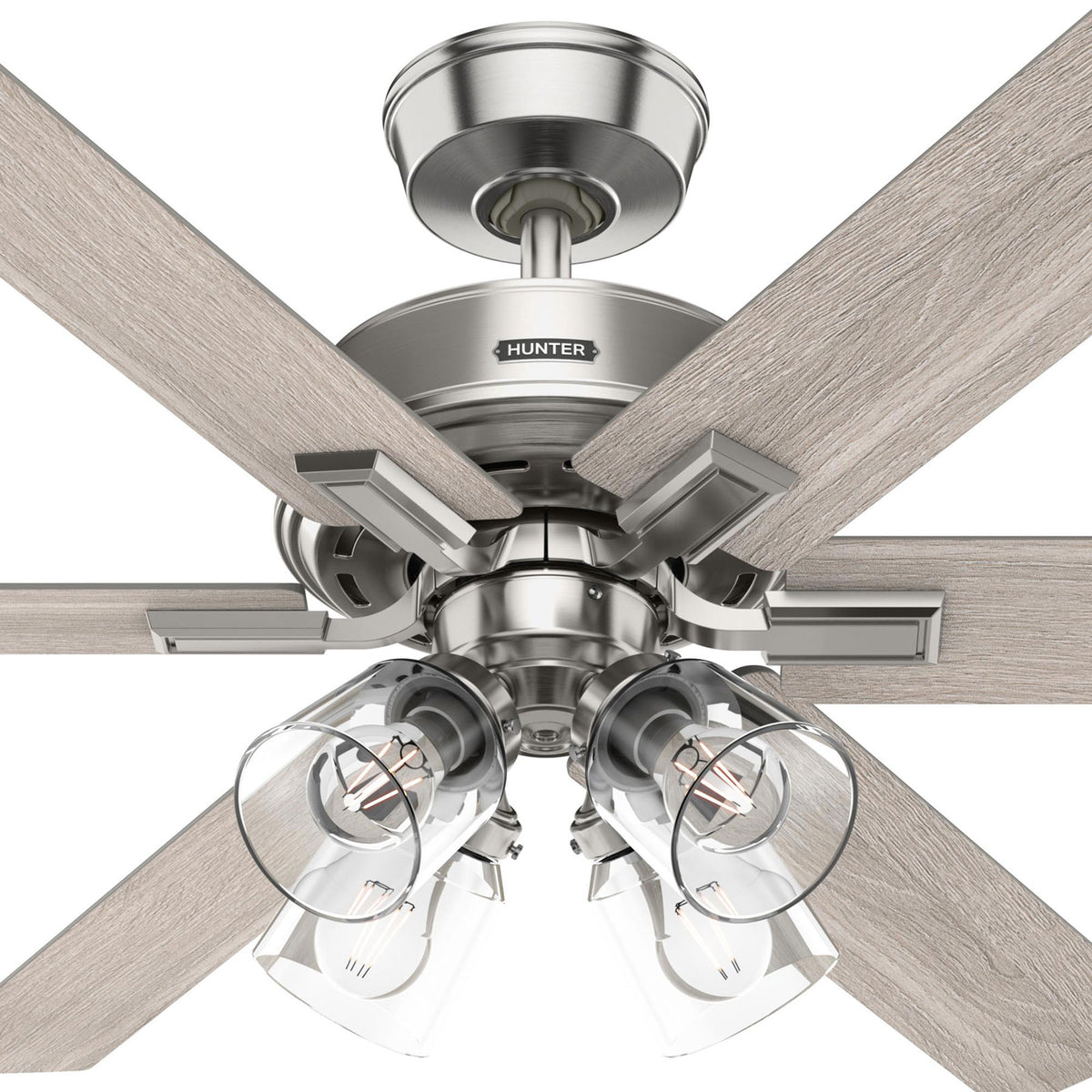 52 inch Fonthill ENERGY STAR® HunterExpress Brushed Nickel Ceiling Fan with LED Light Kit and Handheld Remote