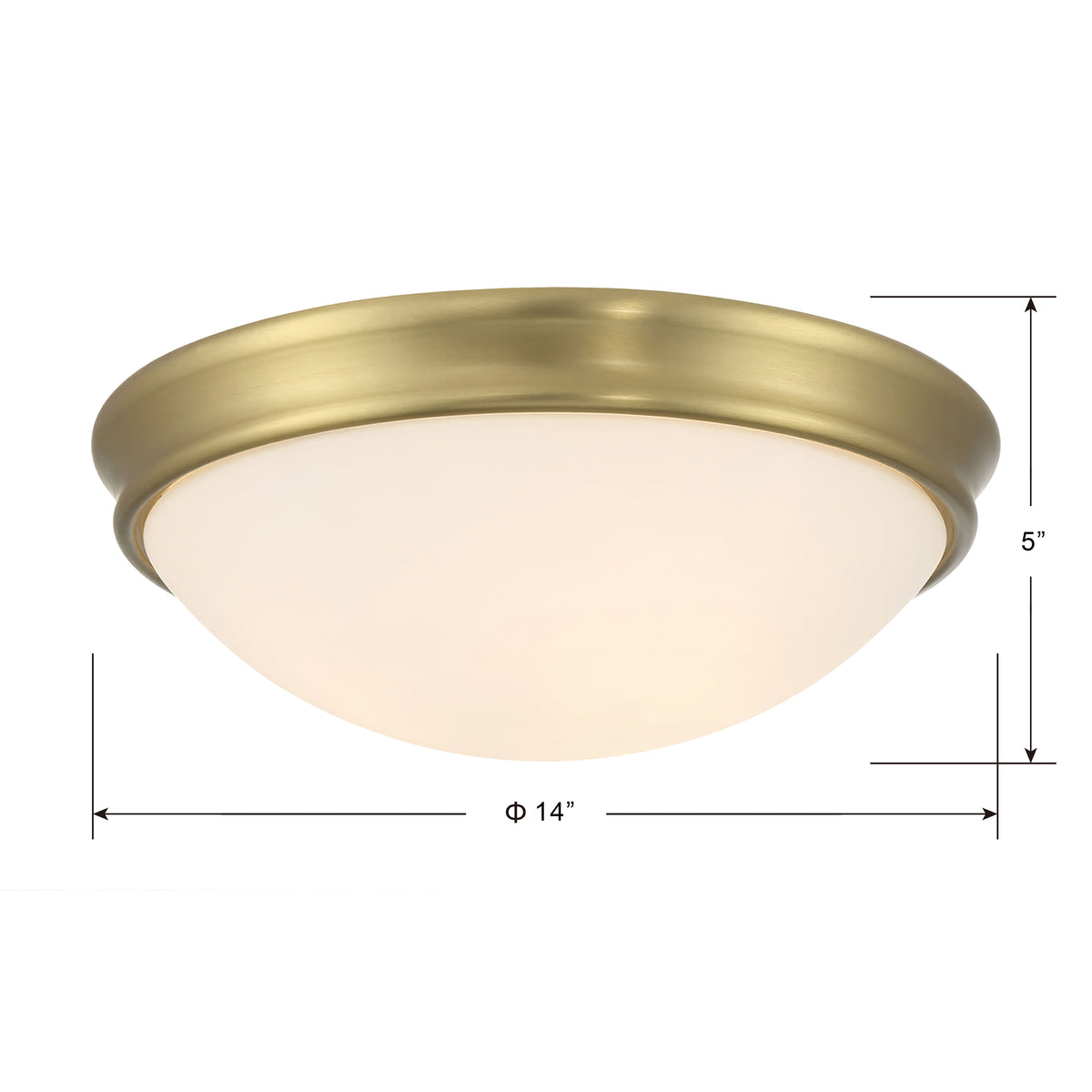 5'' Baumann Vintage Brass 3 Light Flush Mount