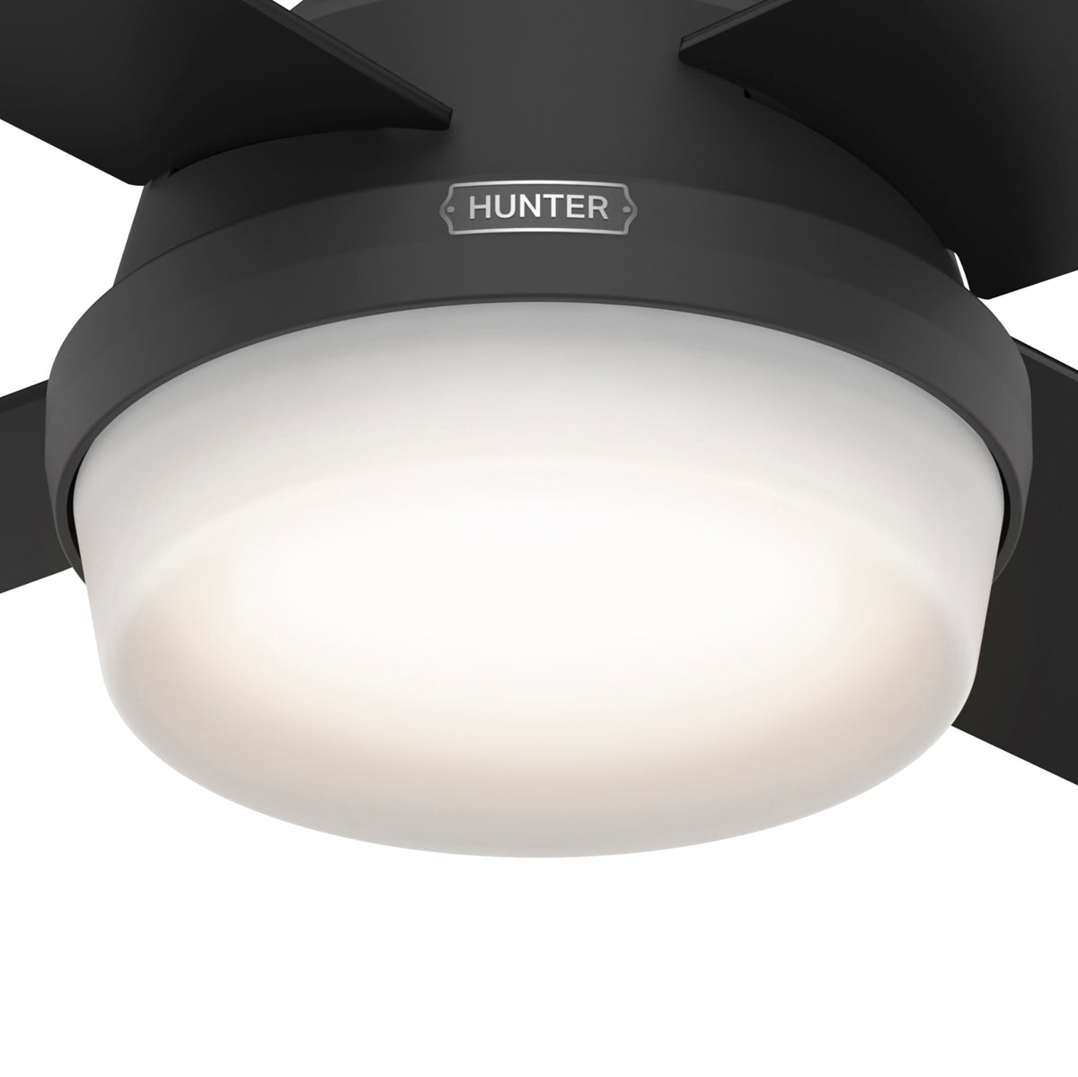 44 inch Dempsey Matte Black Ceiling Fan with LED Light Kit and Handheld Remote