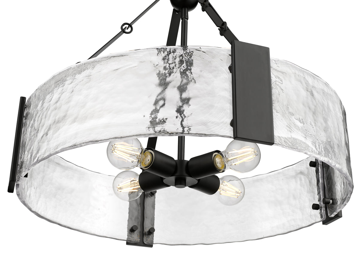 21'' Rezi Matte Black 4 Light Pendant