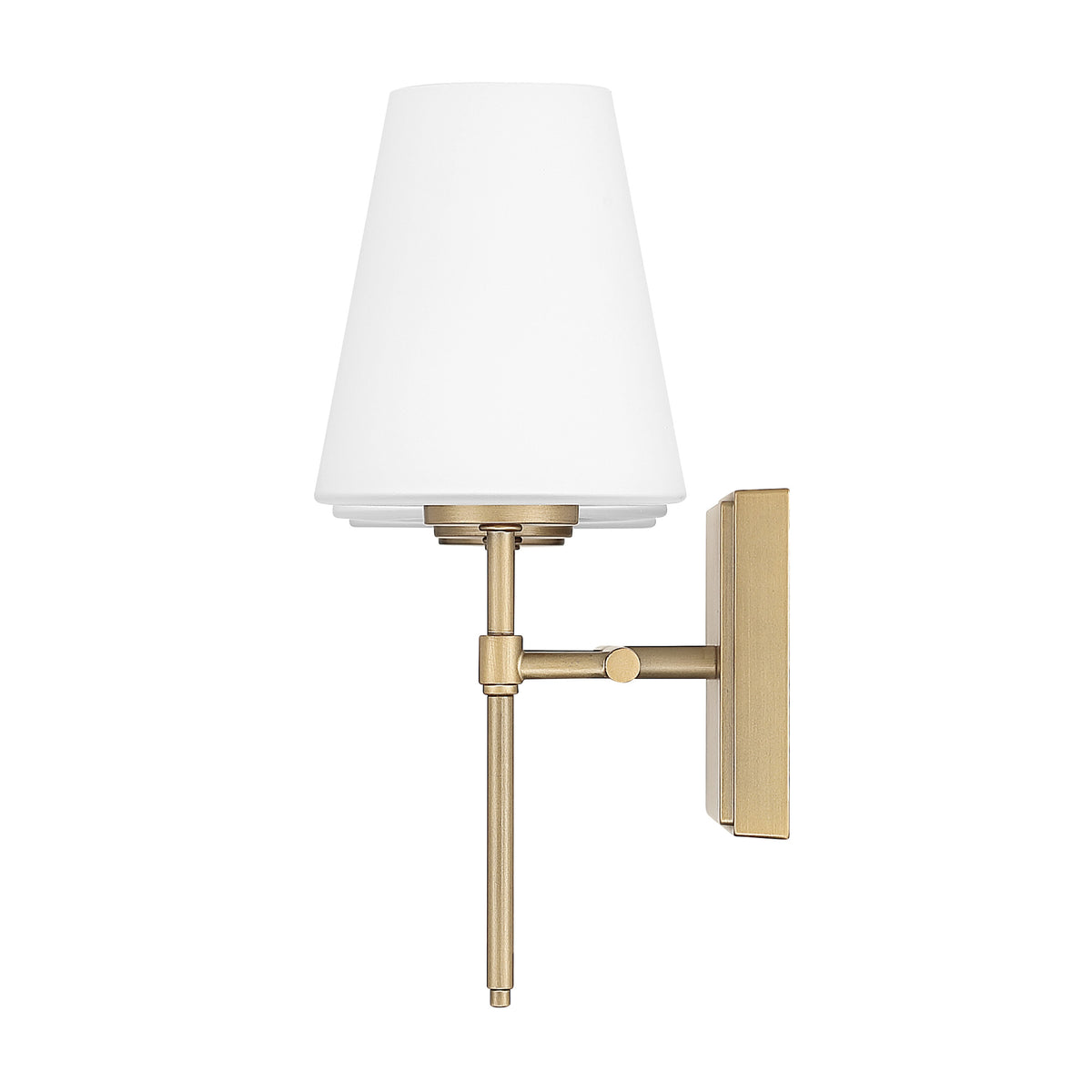 Camelia Stem 24-inch 3-light Luxe Gold and Cased White Glass Vanity Light with Cased White Glass