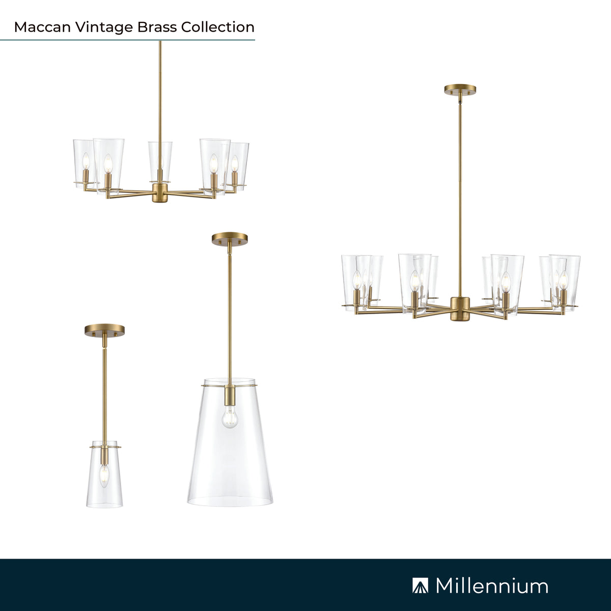 10.25'' Maccan Vintage Brass 8 Light Chandelier