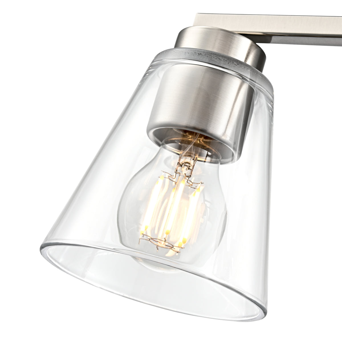 22-inch Strayhan Brushed Nickel 3-Light Clear Glass Bathroom Vanity Light