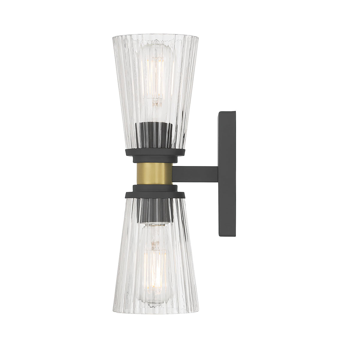 4.25'' Lustria Matte Black 2 Light Wall Sconce