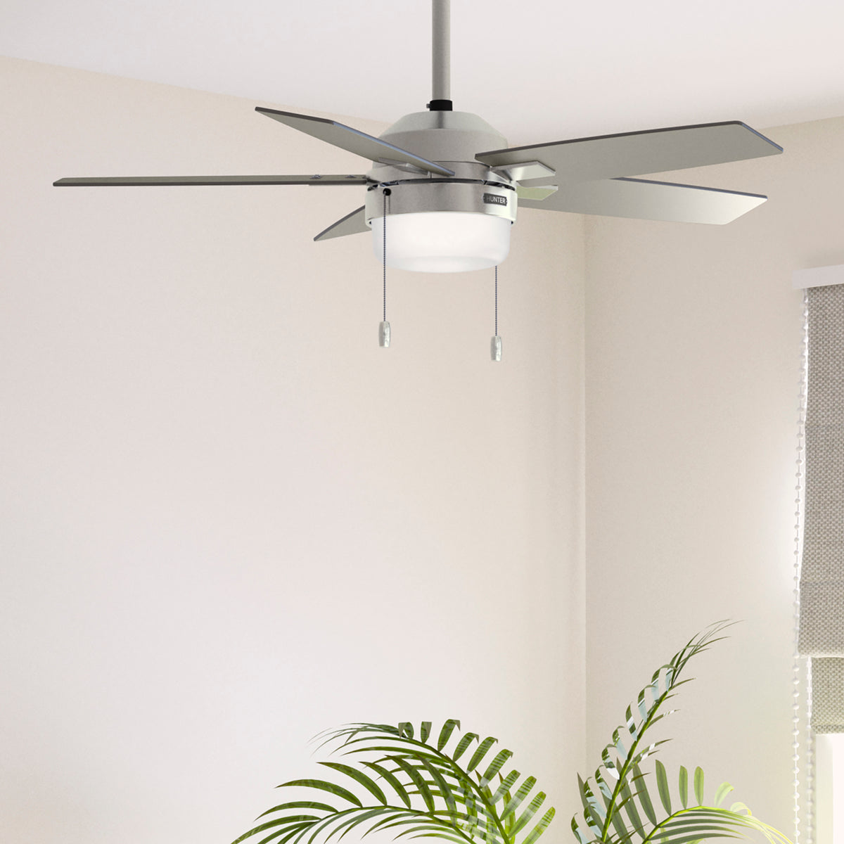 44 inch Anisten Brushed Nickel Ceiling Fan with LED Light Kit and Pull Chain