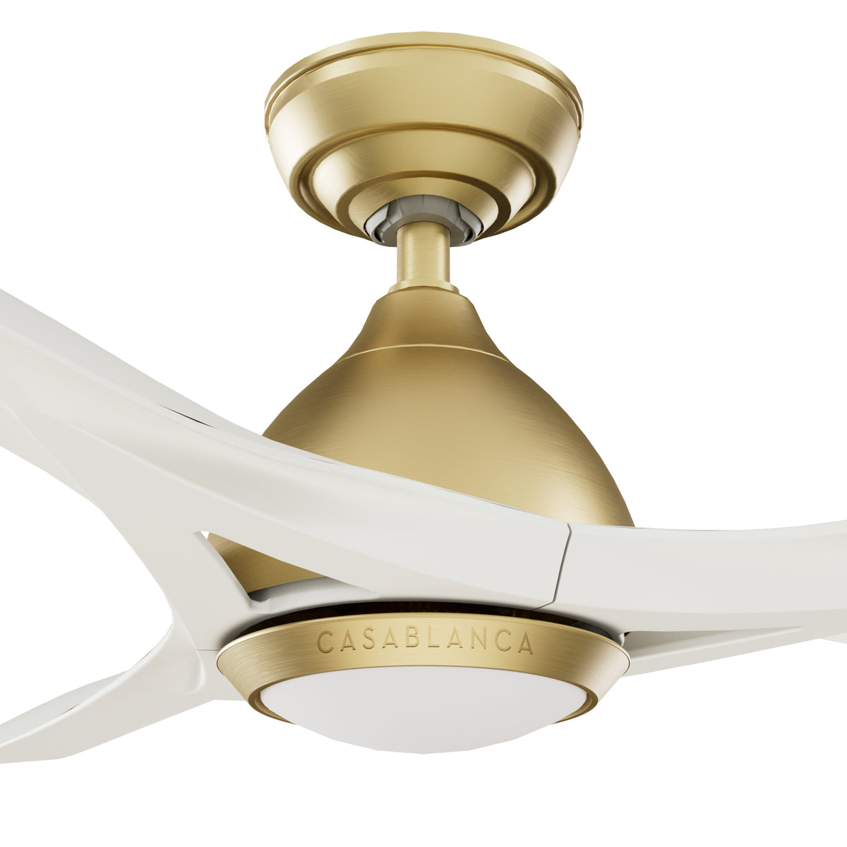 Casablanca 54 inch Elise ENERGY STAR® Alturas Gold Damp Rated Ceiling Fan with LED Light Kit and Wall Control and Handheld Remote