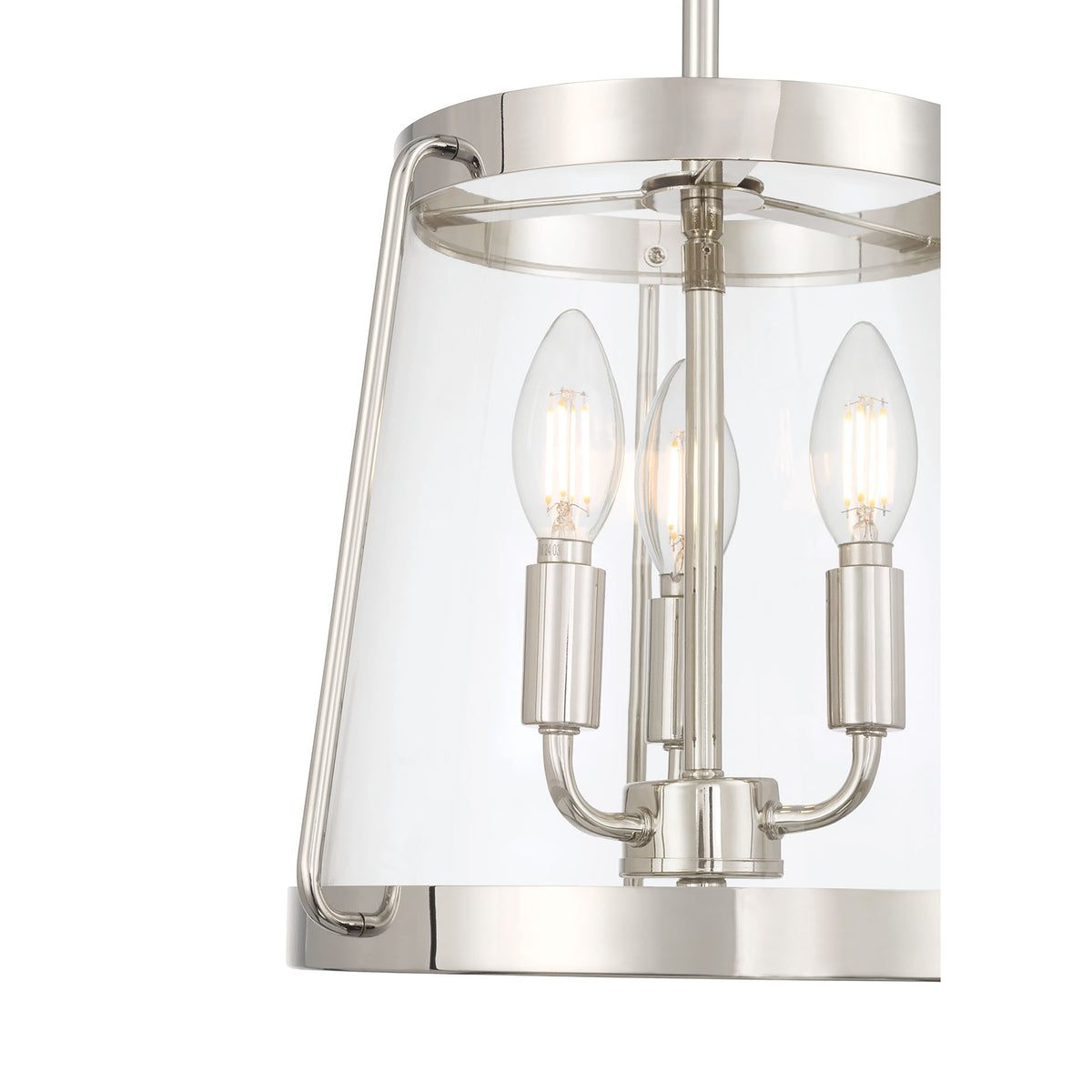 15.25'' Adabella Polished NickelClear 3 Light Semi-Flush Mount