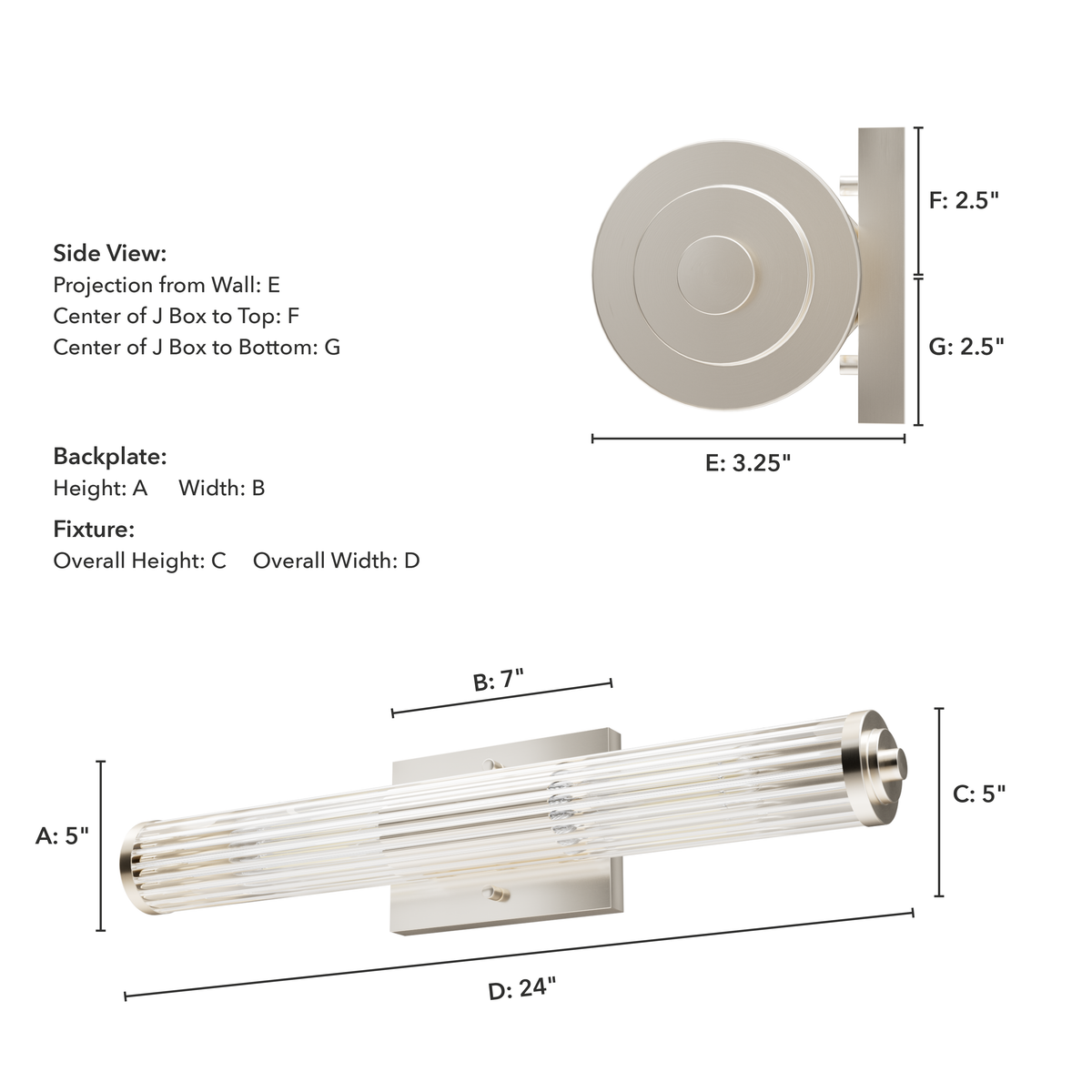 Holly Grove 24-inch 2-light Brushed Nickel Vanity Light with Clear Glass