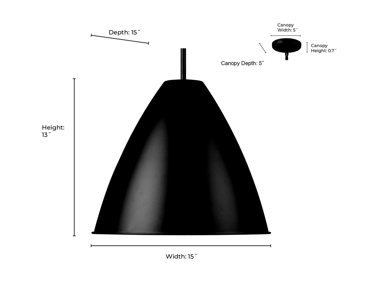 13'' Kayman Matte White 1 Light Pendant