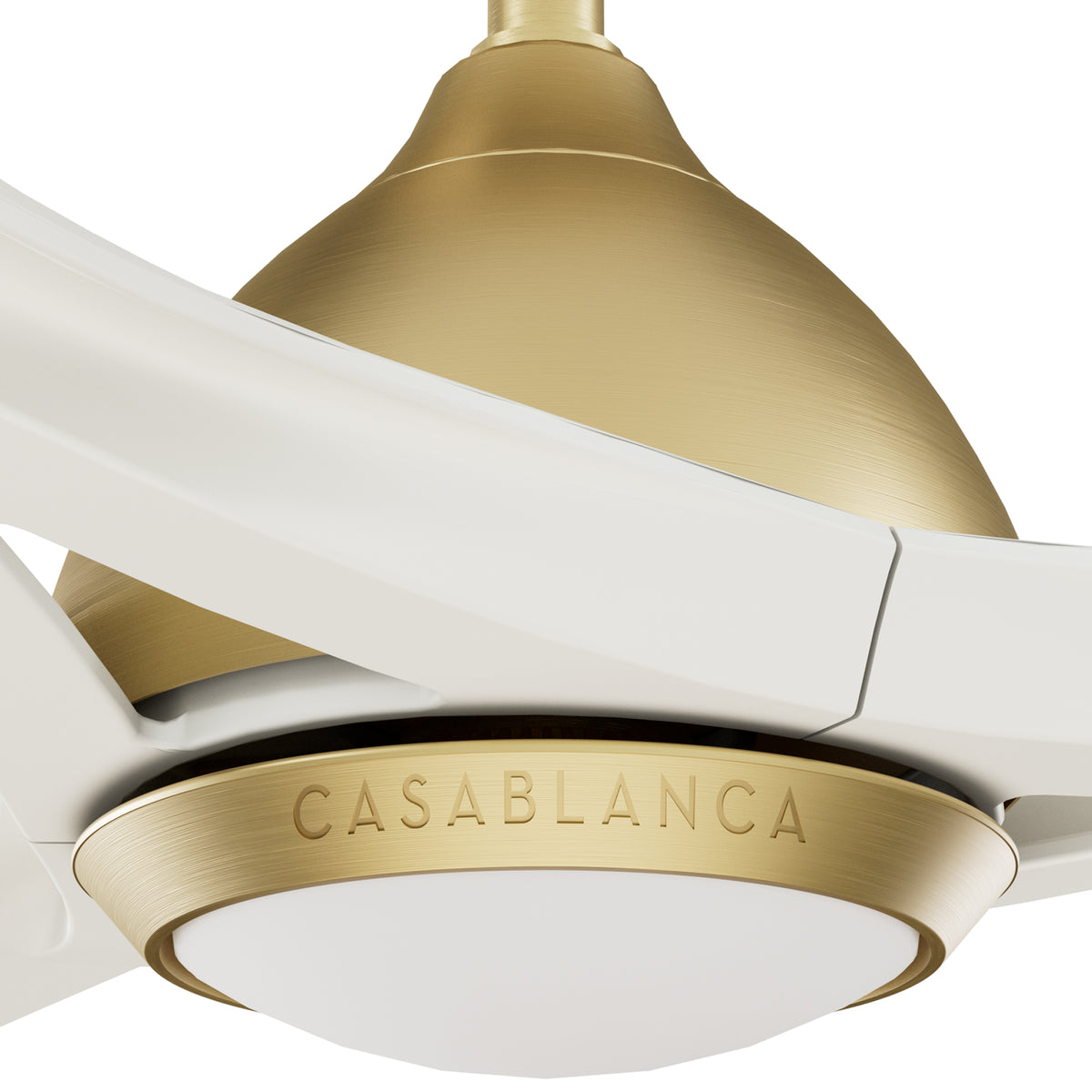 Casablanca 54 inch Elise ENERGY STAR® Alturas Gold Damp Rated Ceiling Fan with LED Light Kit and Wall Control and Handheld Remote