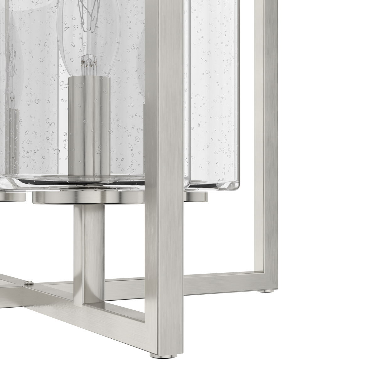 Kerrison 14.5-inch 4-light Brushed Nickel Semi-Flush Mount with Seeded Glass