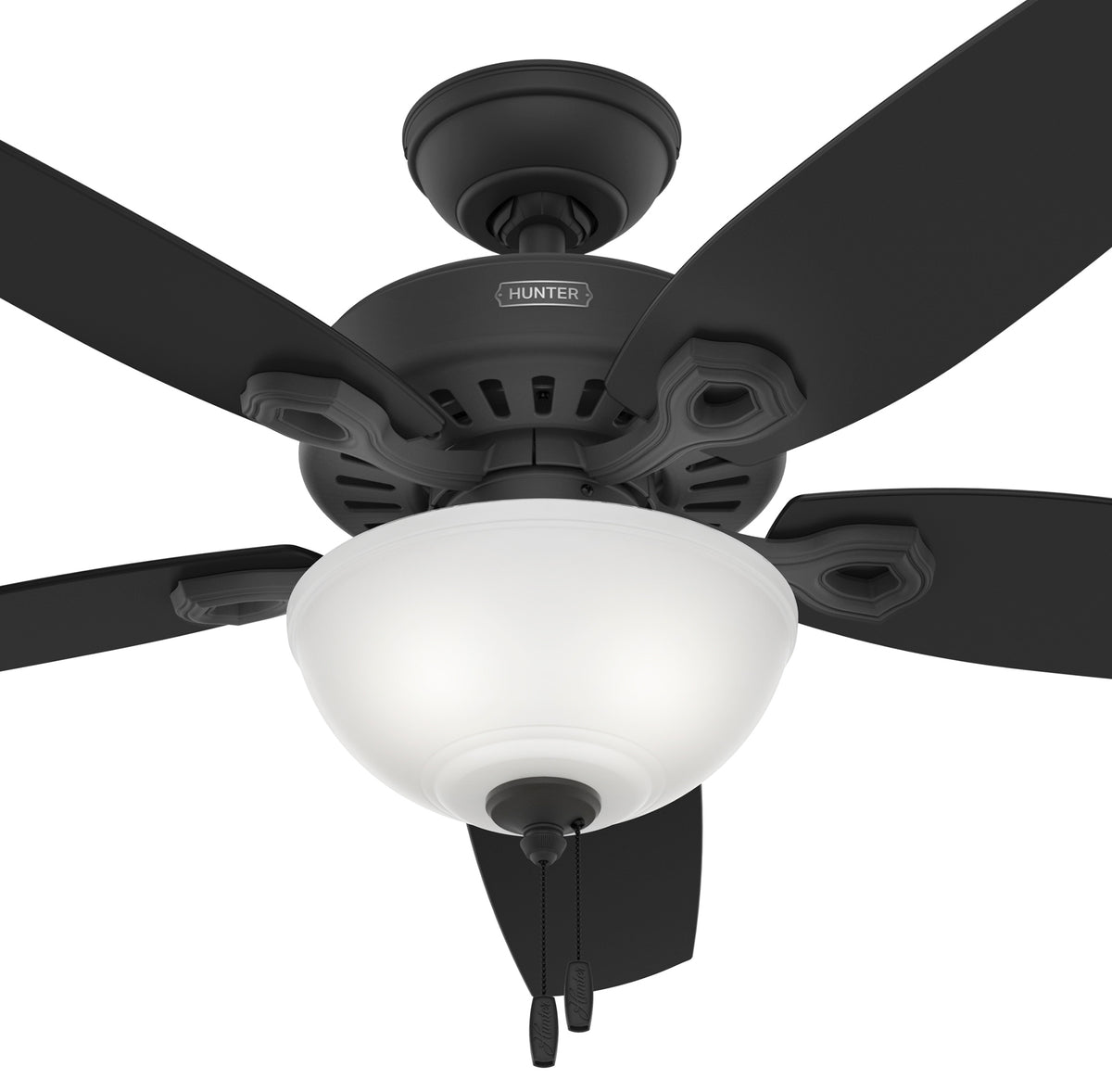 52 inch Builder Matte Black Ceiling Fan with LED Light Kit