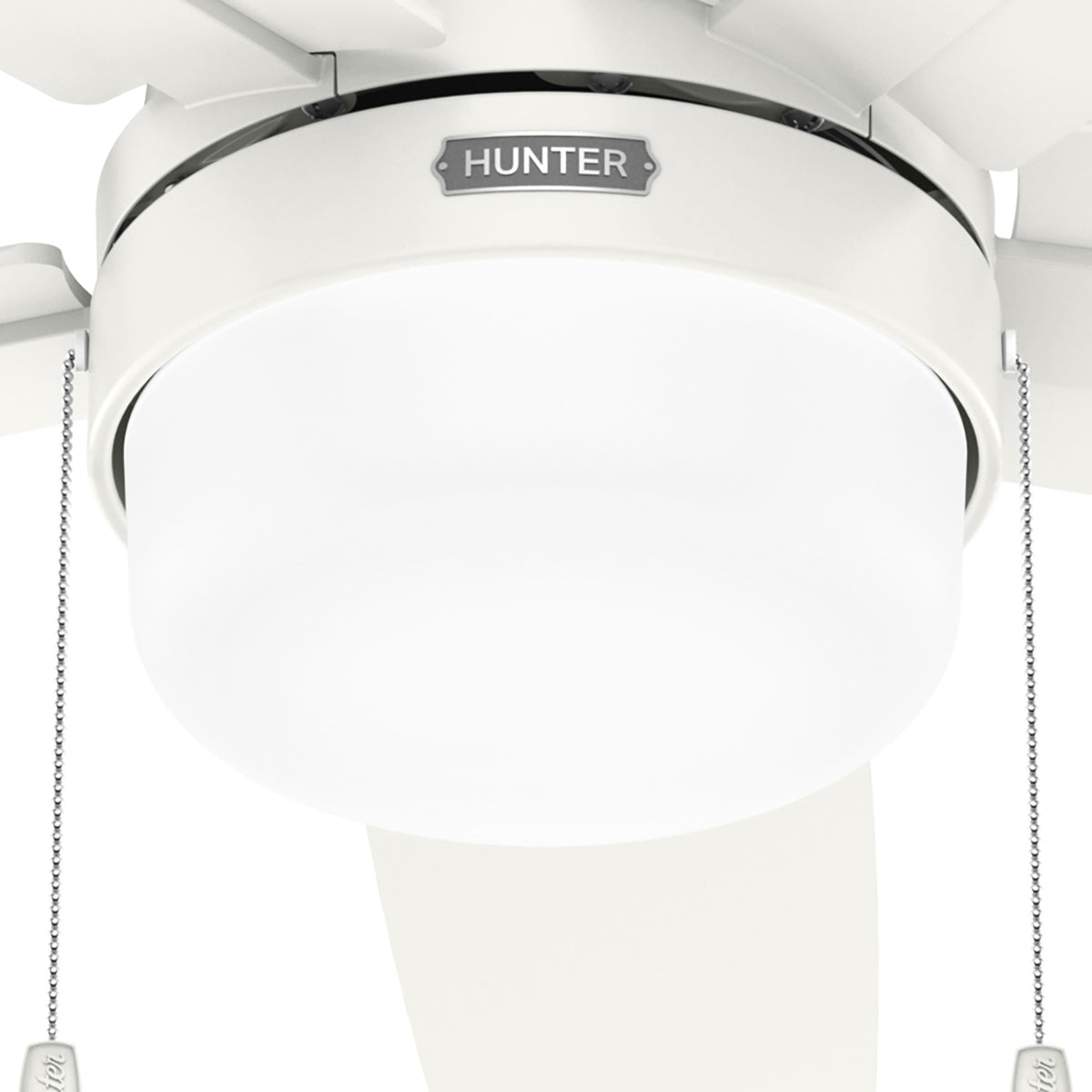 44 inch Anisten Fresh White Ceiling Fan with LED Light Kit and Pull Chain