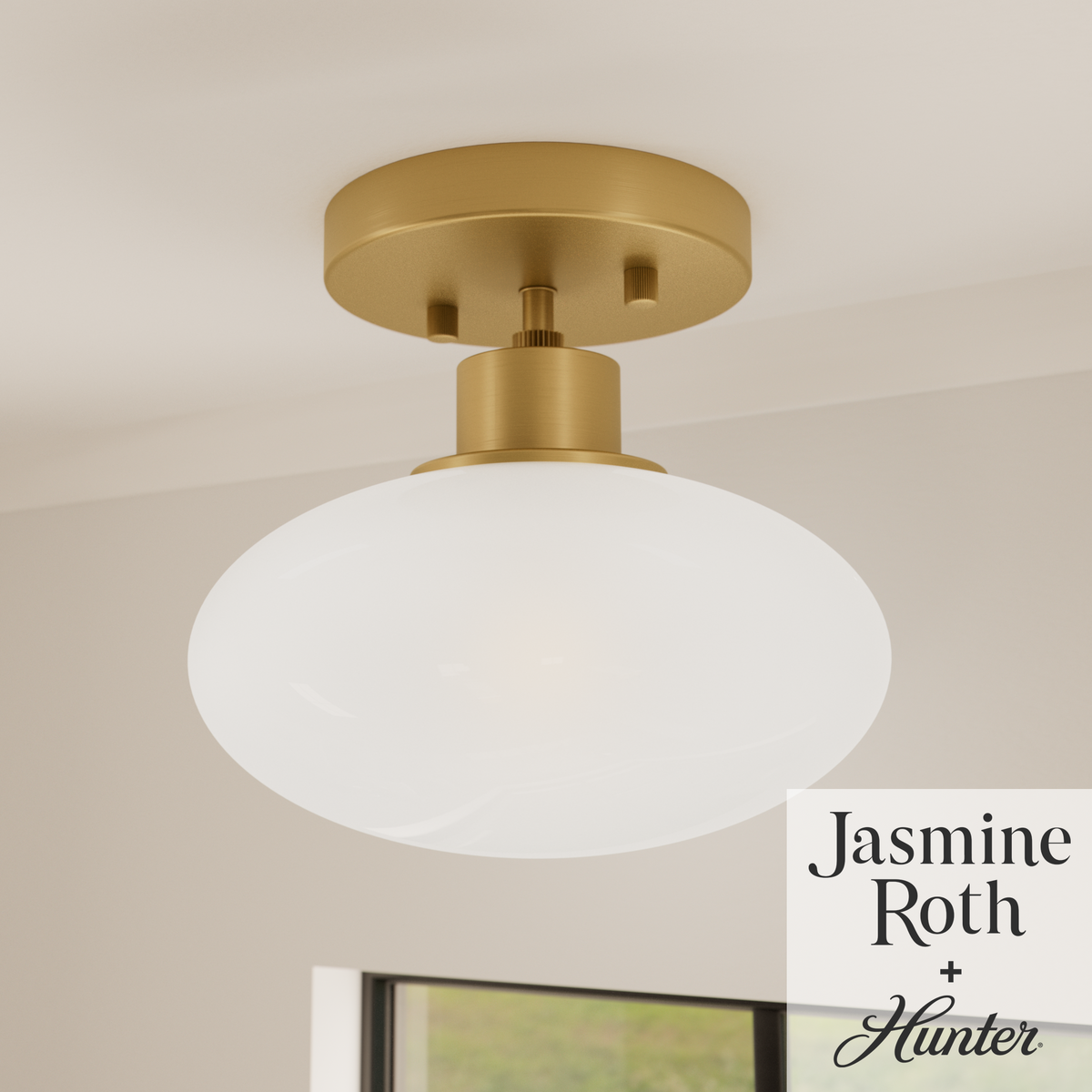 Getty 8-inch 1-light Luxe Gold Flush Mount Ceiling Light with Cased White Glass