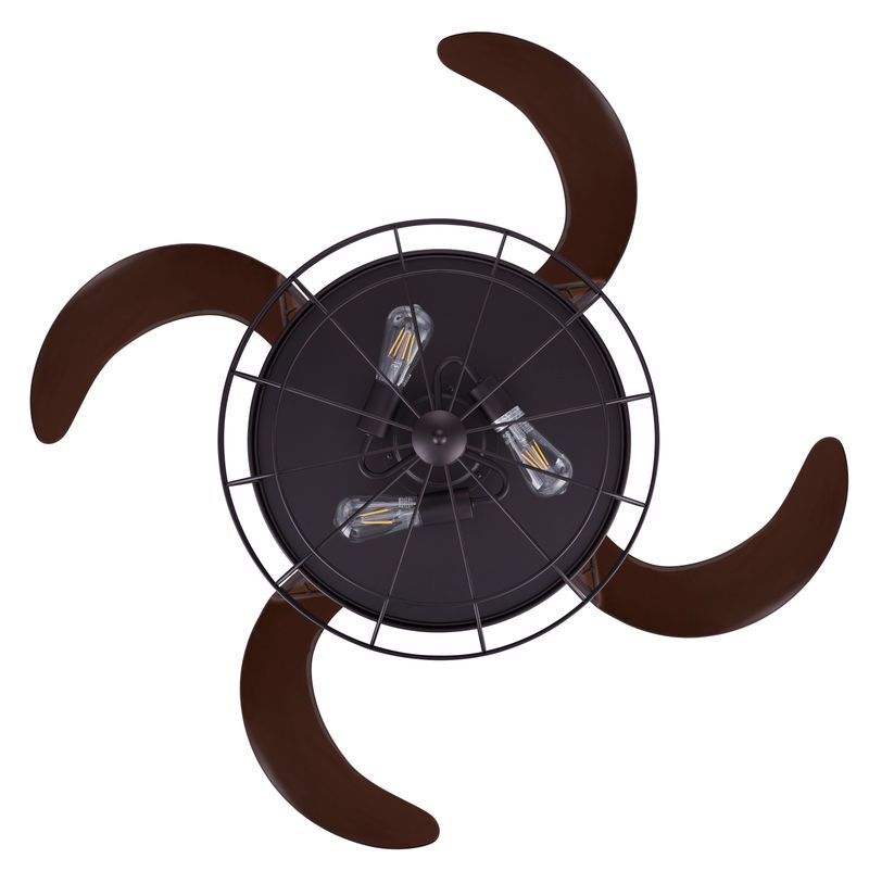 Industri 48 Inch 3 Light Bronze Ceiling Fan with Retractable Blades