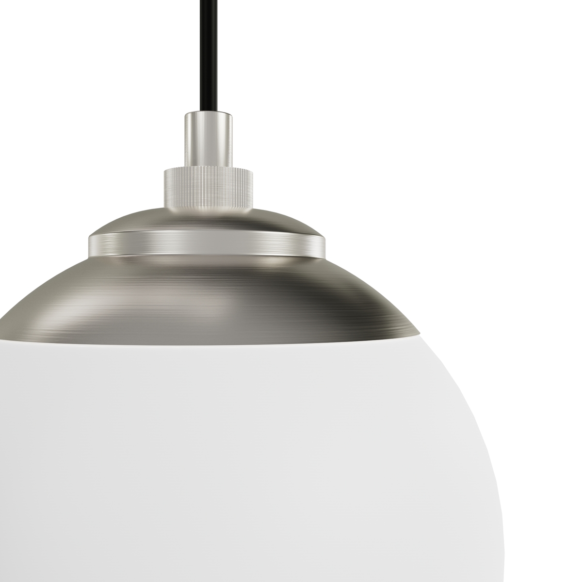 Hepburn 31.25-inch 3-light Brushed Nickel Linear Pendant Cluster with Cased White Glass