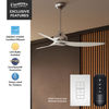 Casablanca 52 inch Eyla ENERGY STAR® Brushed Nickel Ceiling Fan and Wall Control and Handheld Remote