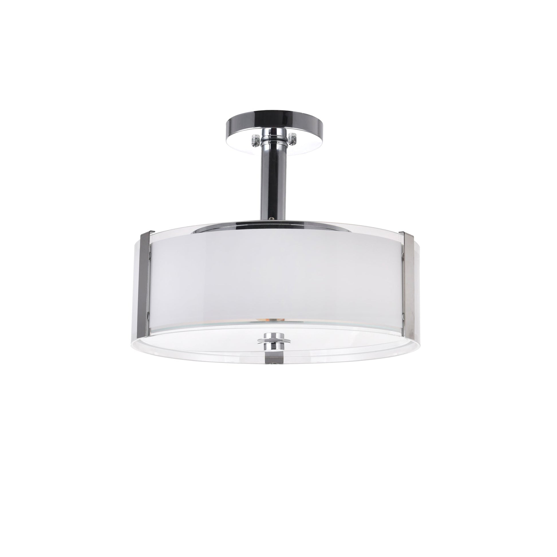 Lucie 3 Light 14in Chrome Flush Mount Round Drum Shade