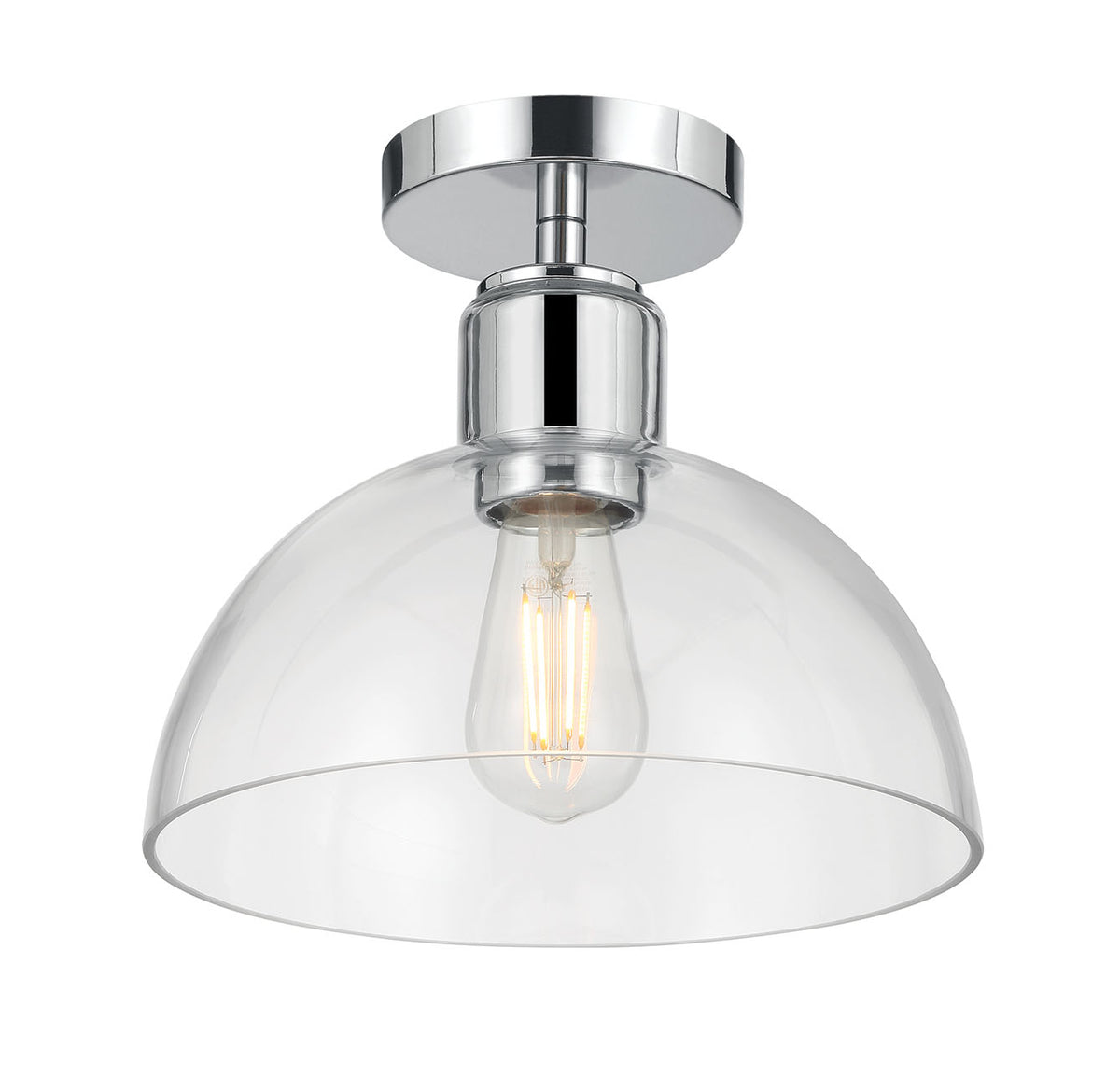 9'' Knightsdale ChromeClear 1 Light Semi-Flush Mount