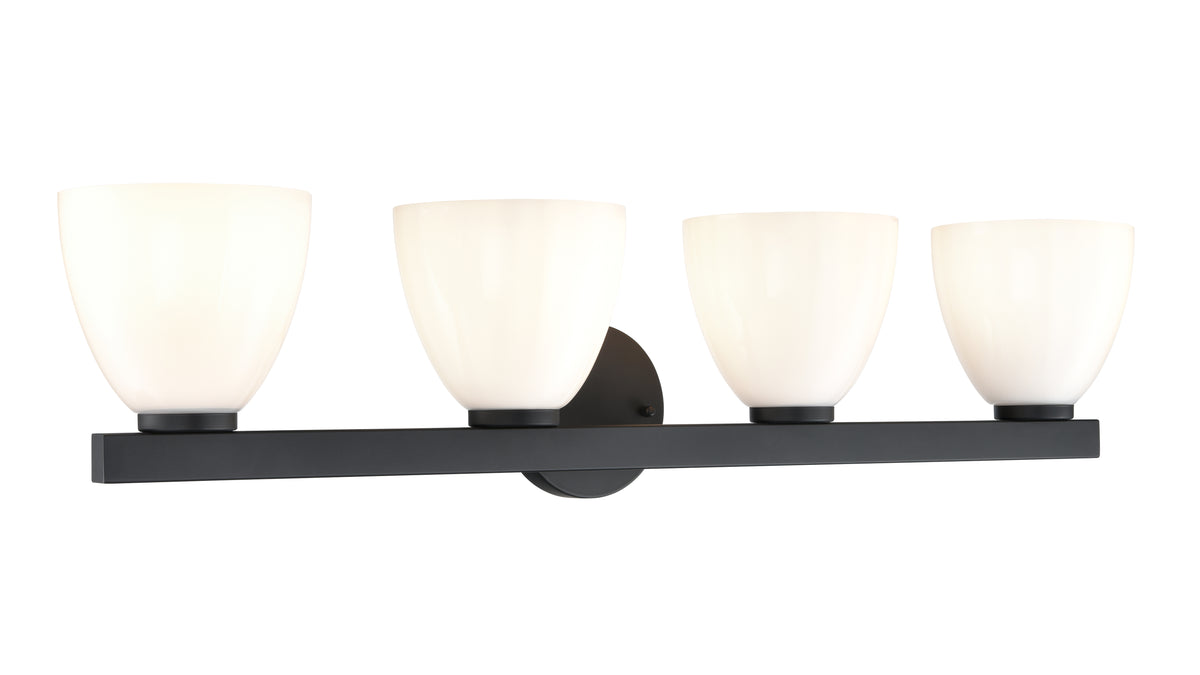 33'' Apria Matte Black 4 Light Bath Vanity
