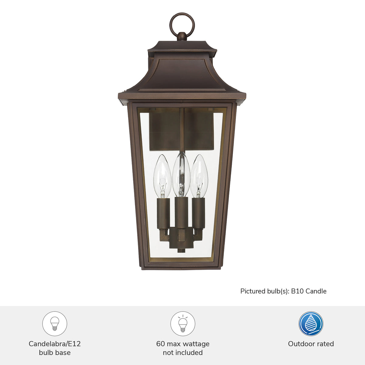 Spring Cove 17-inch 3-light Matte Bronze Outdoor Wall Light with Clear Glass